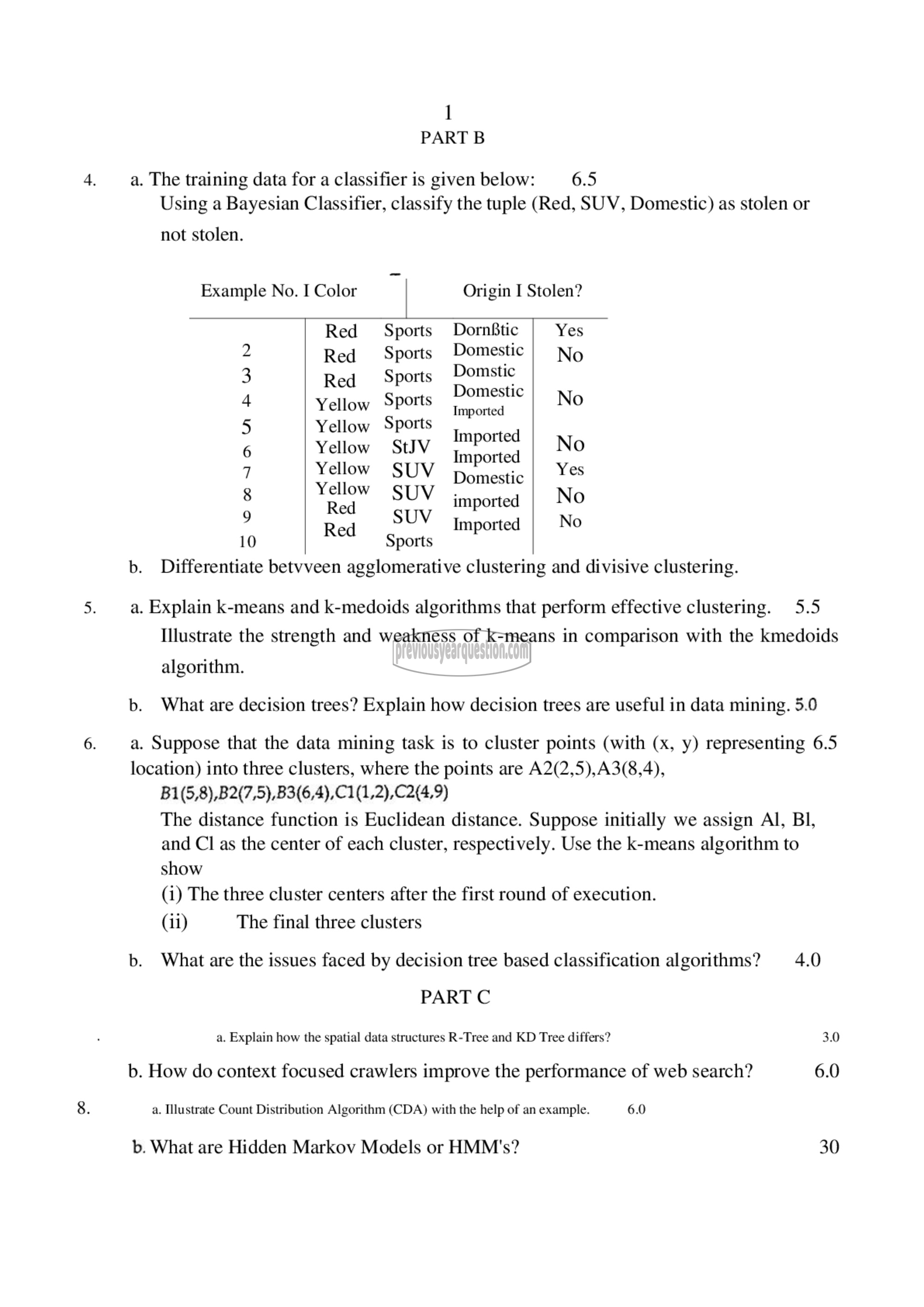 Question Paper - Data Warehousing & Mining-2