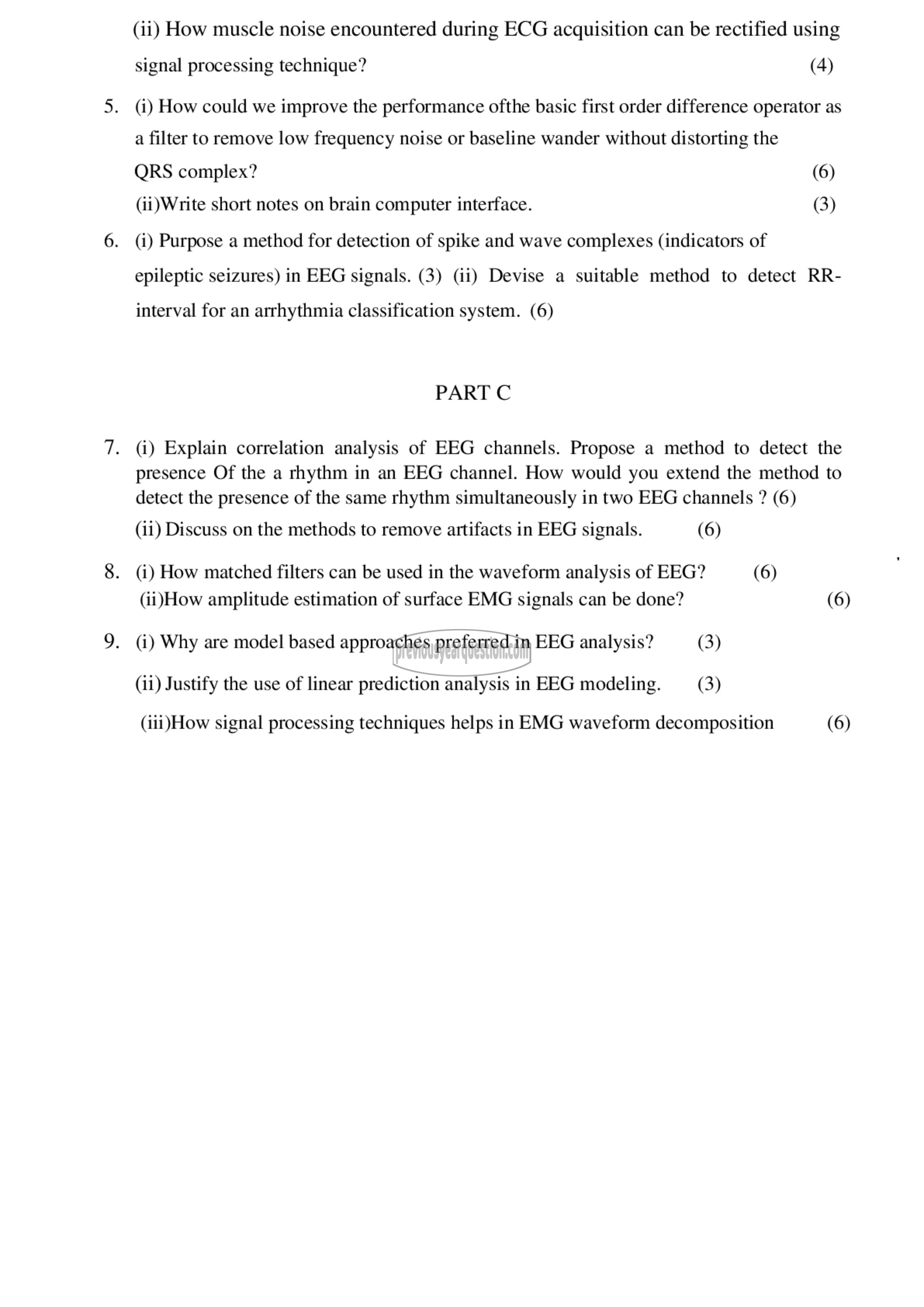 Question Paper - Biomedical Signal Processing-2