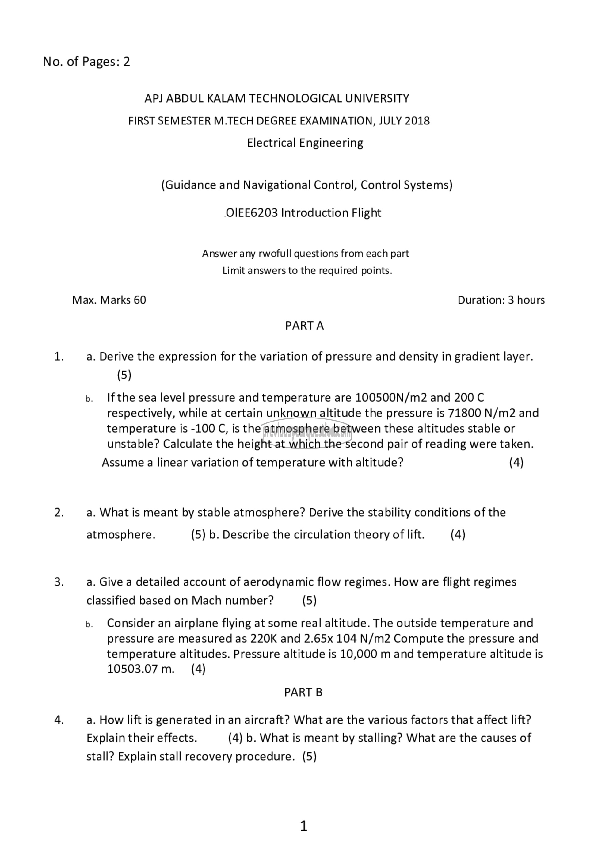 Question Paper - Introduction to Flight-1