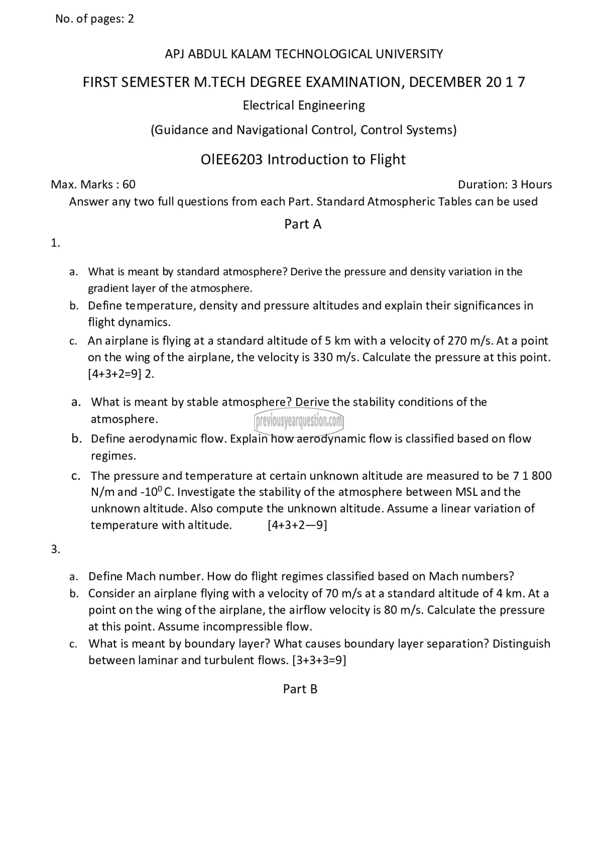 Question Paper - Introduction to Flight-1