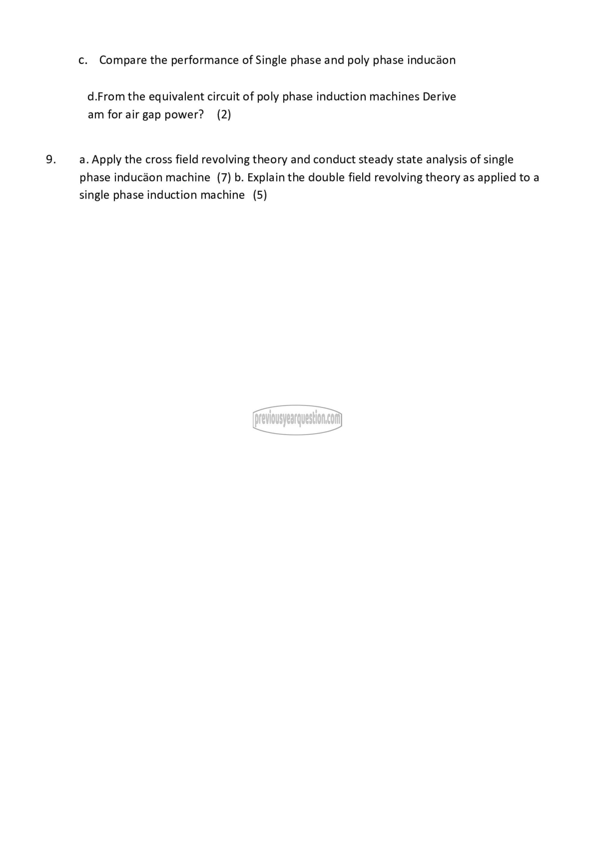 Question Paper - Modelling of Electrical Machines-3