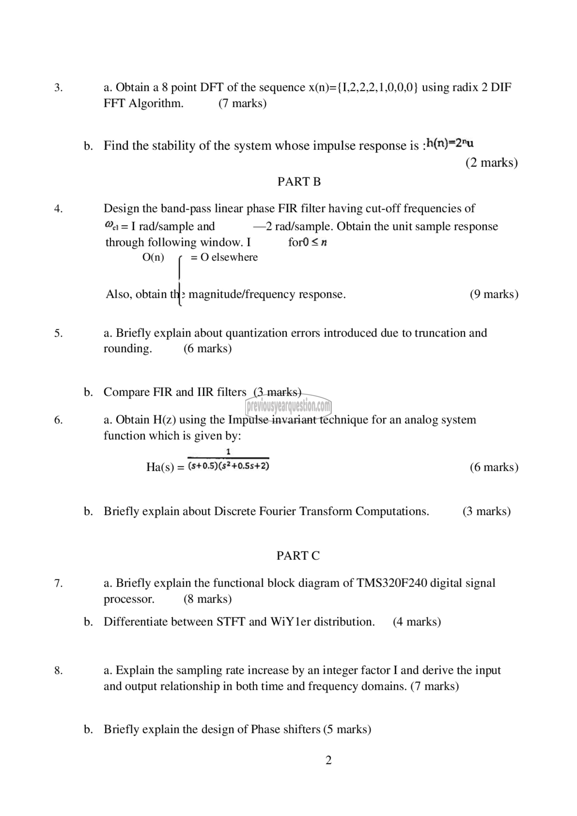 Question Paper - Advanced Signal Processing-2