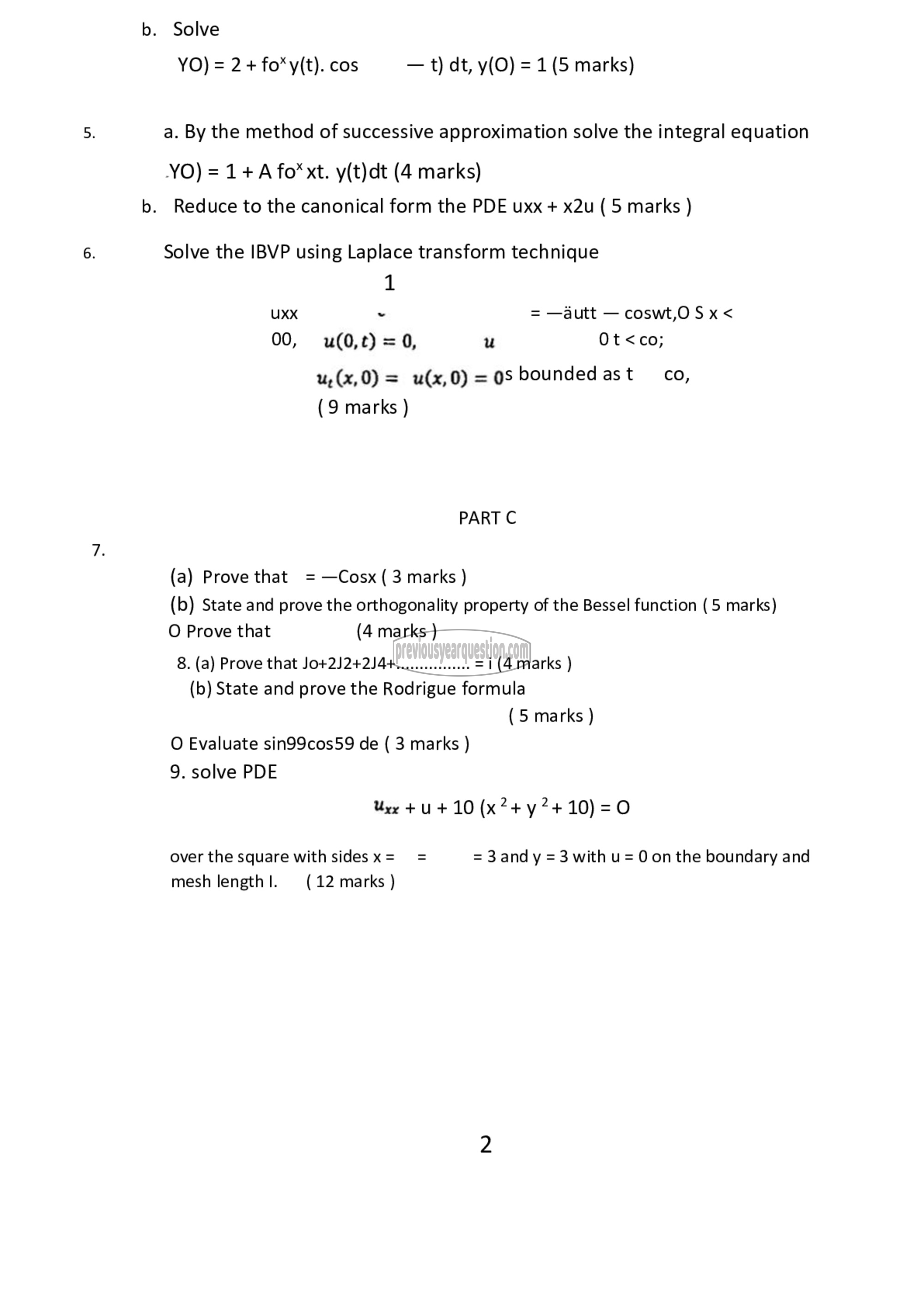 Question Paper - Special Functions, Partial Differential Equations and Tensors-2