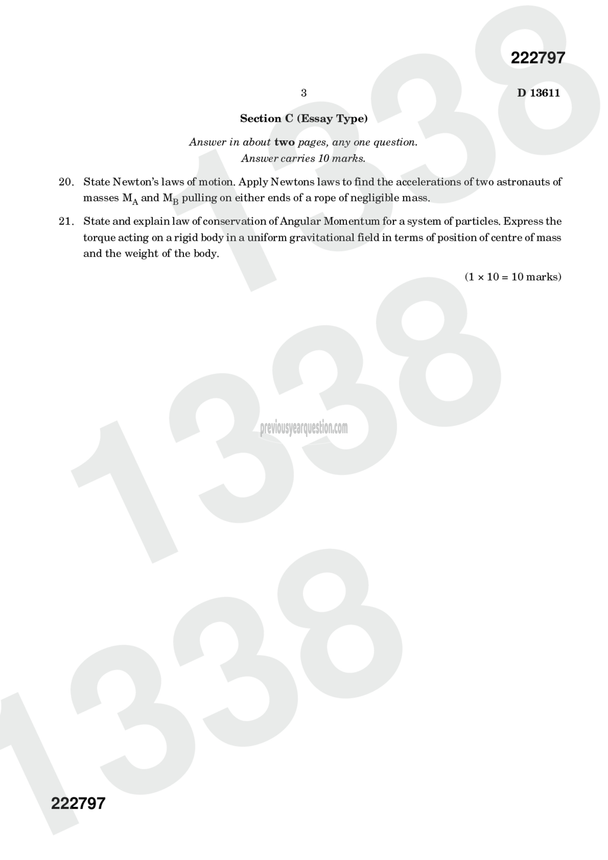 Question Paper - Mechanics I-3