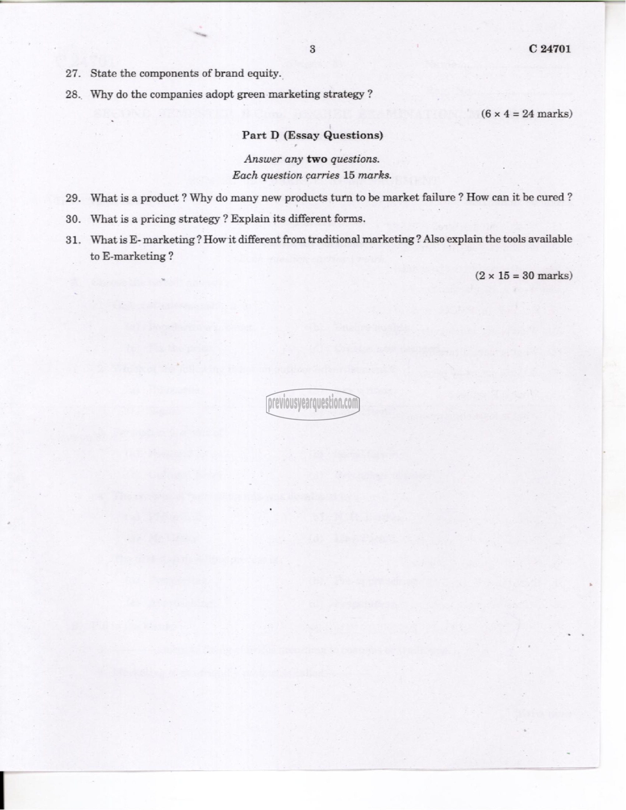 Question Paper - Marketing Management-3