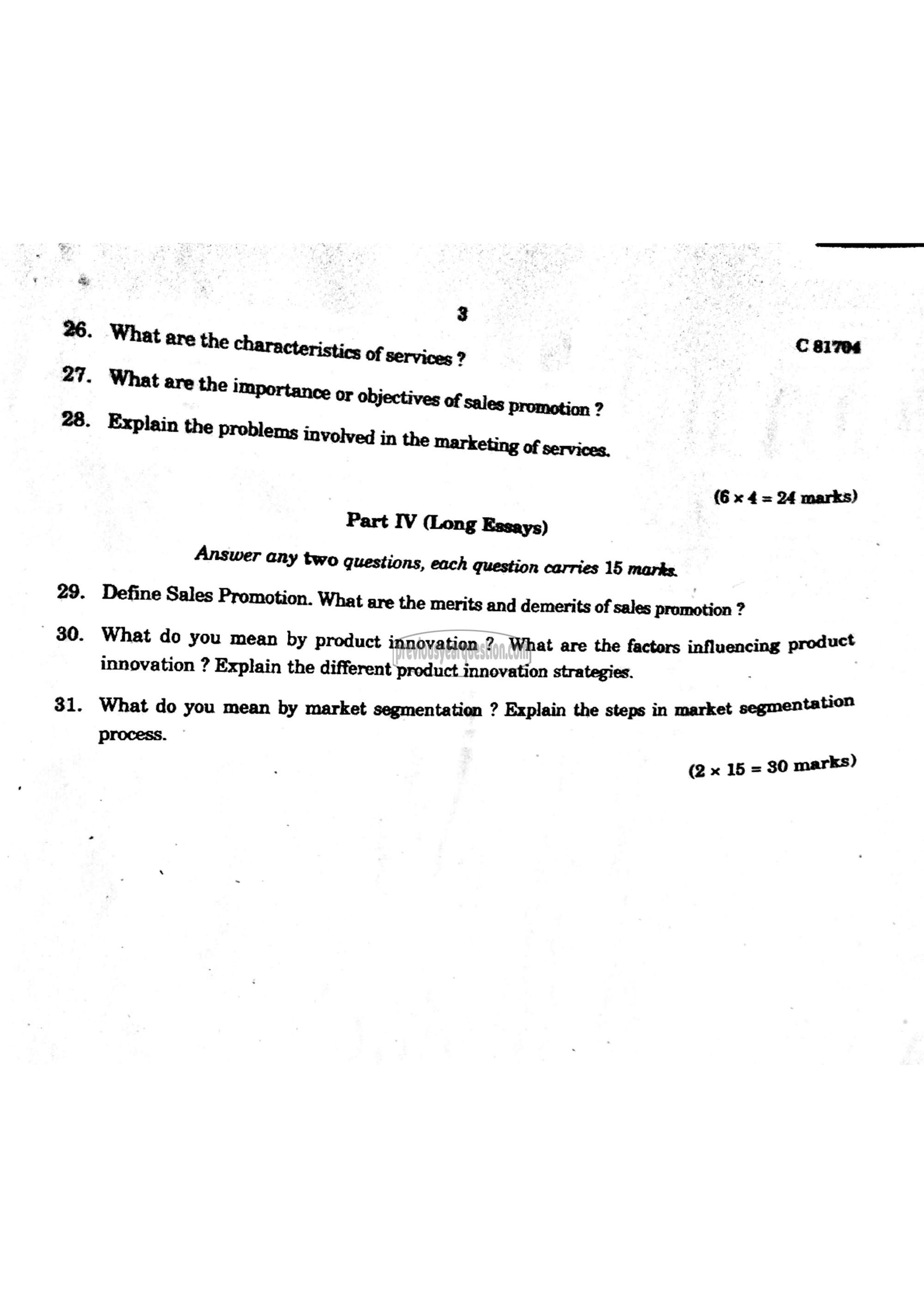 Question Paper - Marketing Management-3