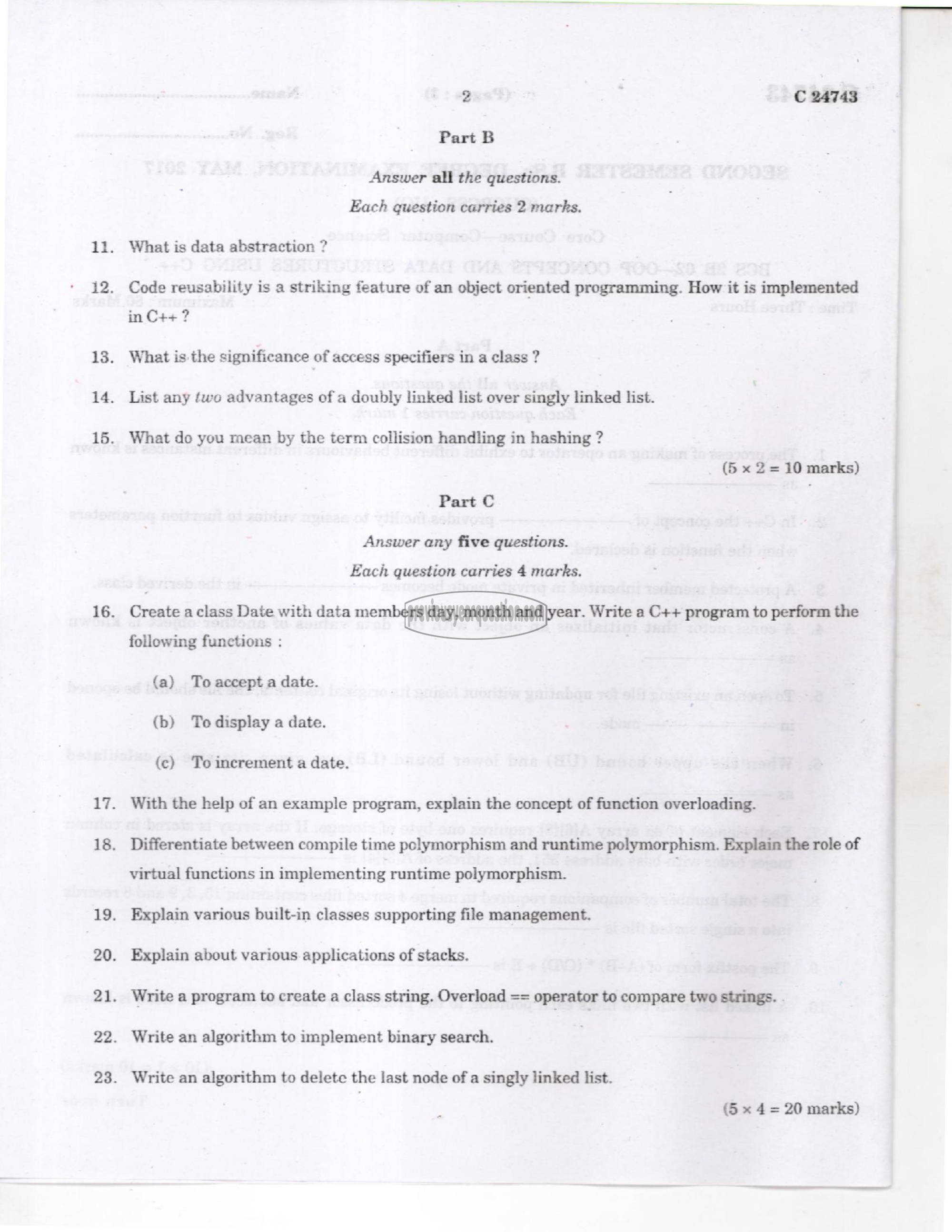 Question Paper - Problem Solving using C-2