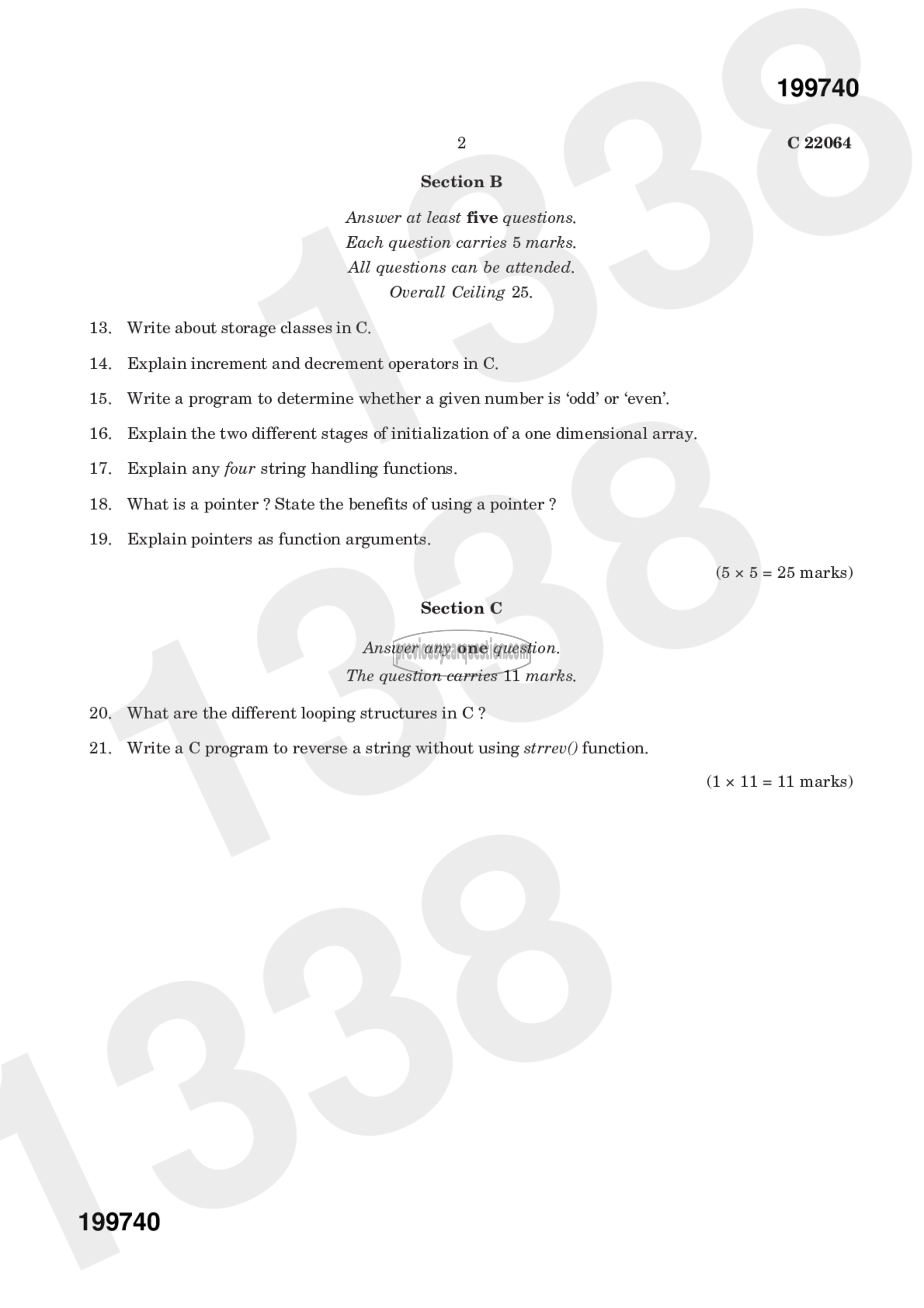 Question Paper - Problem Solving using C-2