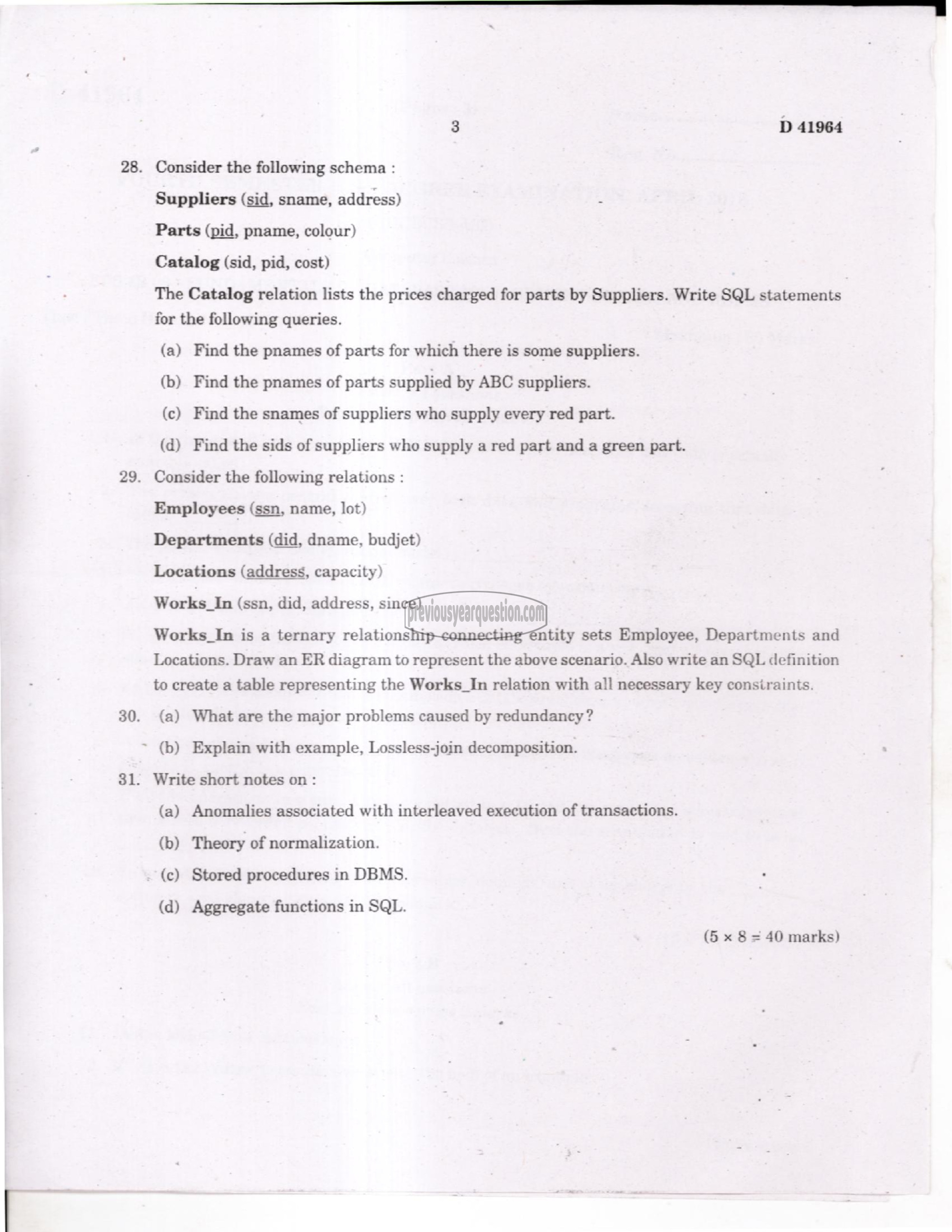 Question Paper - Programming Laboratory II: Data Structures and RDBMS-3