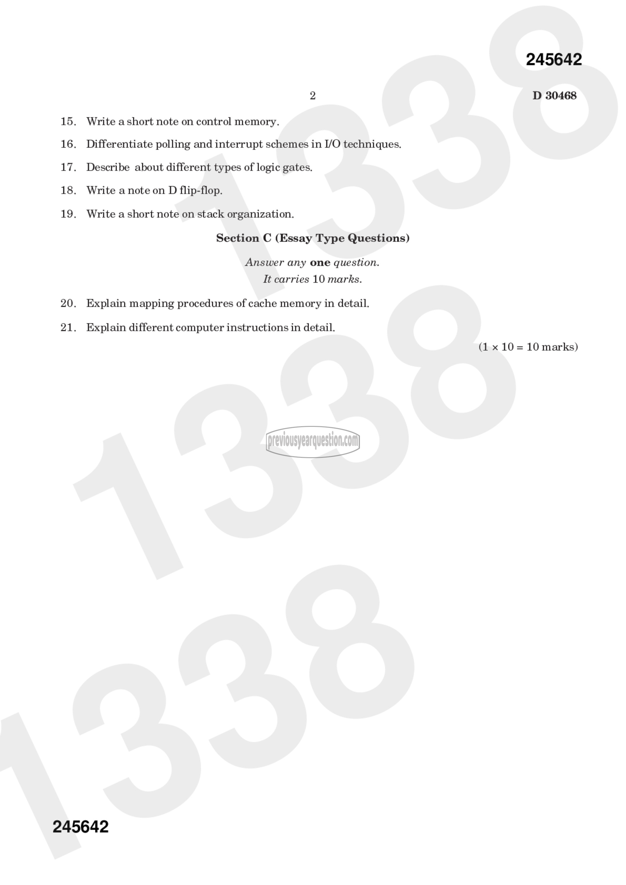 Question Paper - Computer Organization and Architecture-2