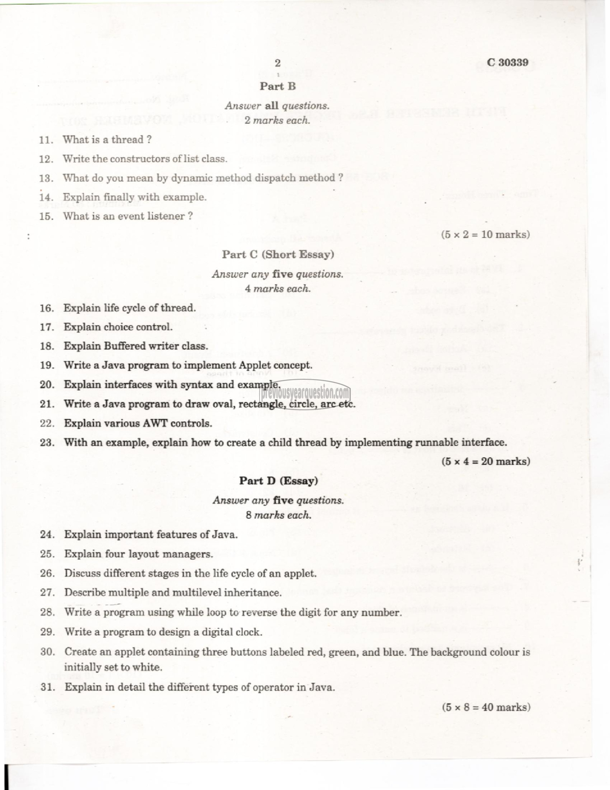 Question Paper - Web Programming Using PHP-2