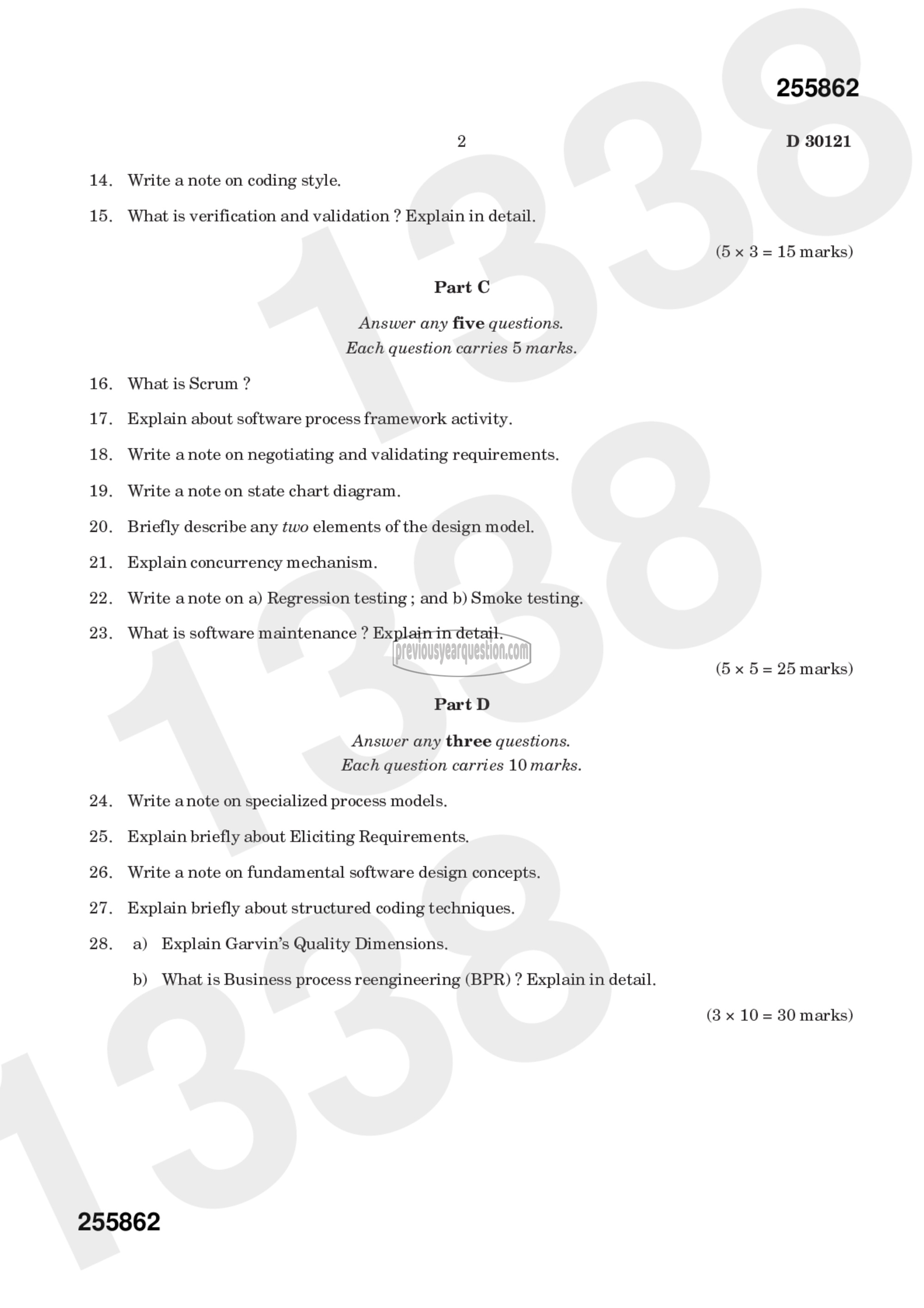 Question Paper - Principles of Software Engineering-2