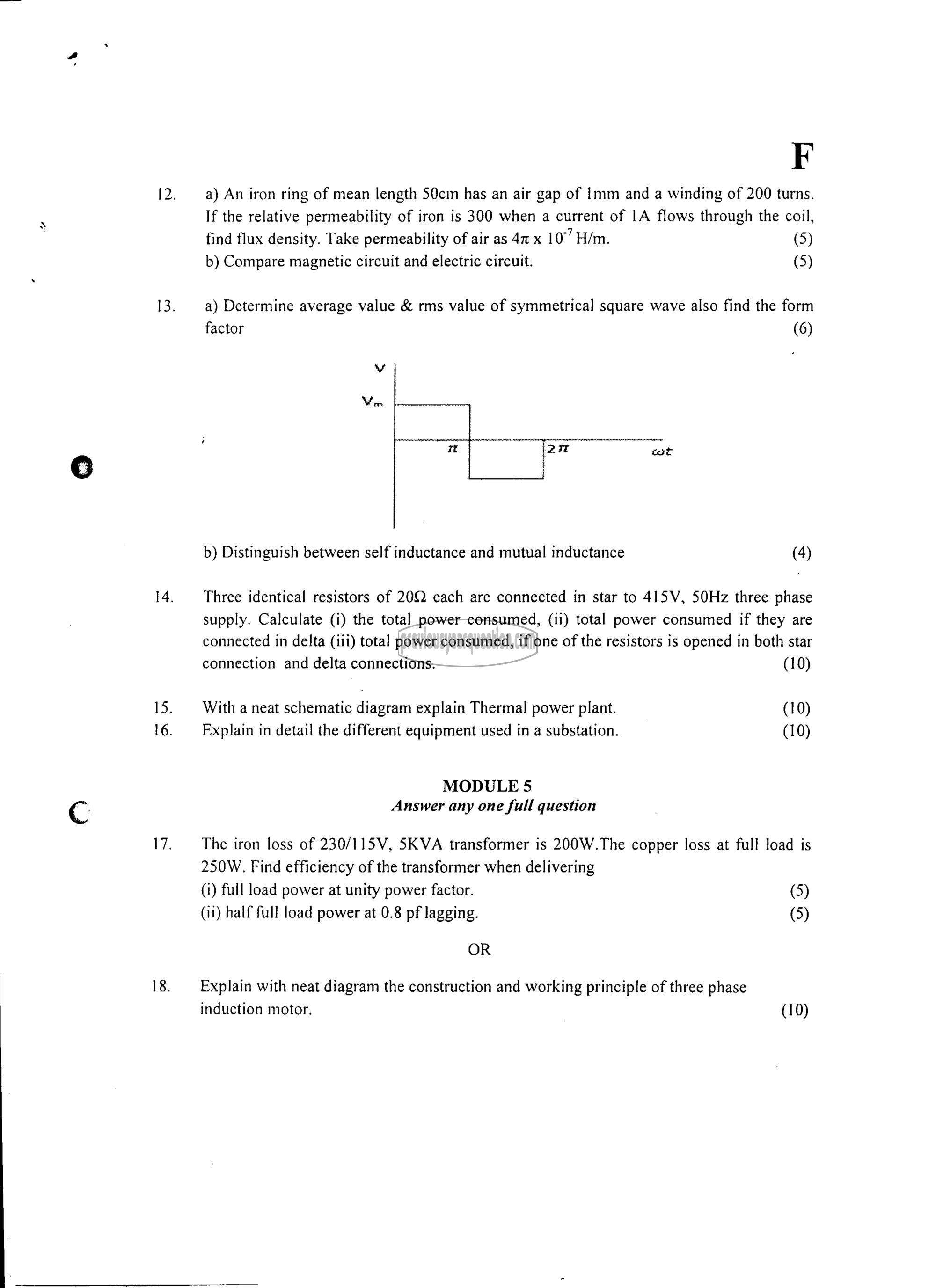 Question Paper - BASICS OF ELECTRICAL ENGINEERING-2