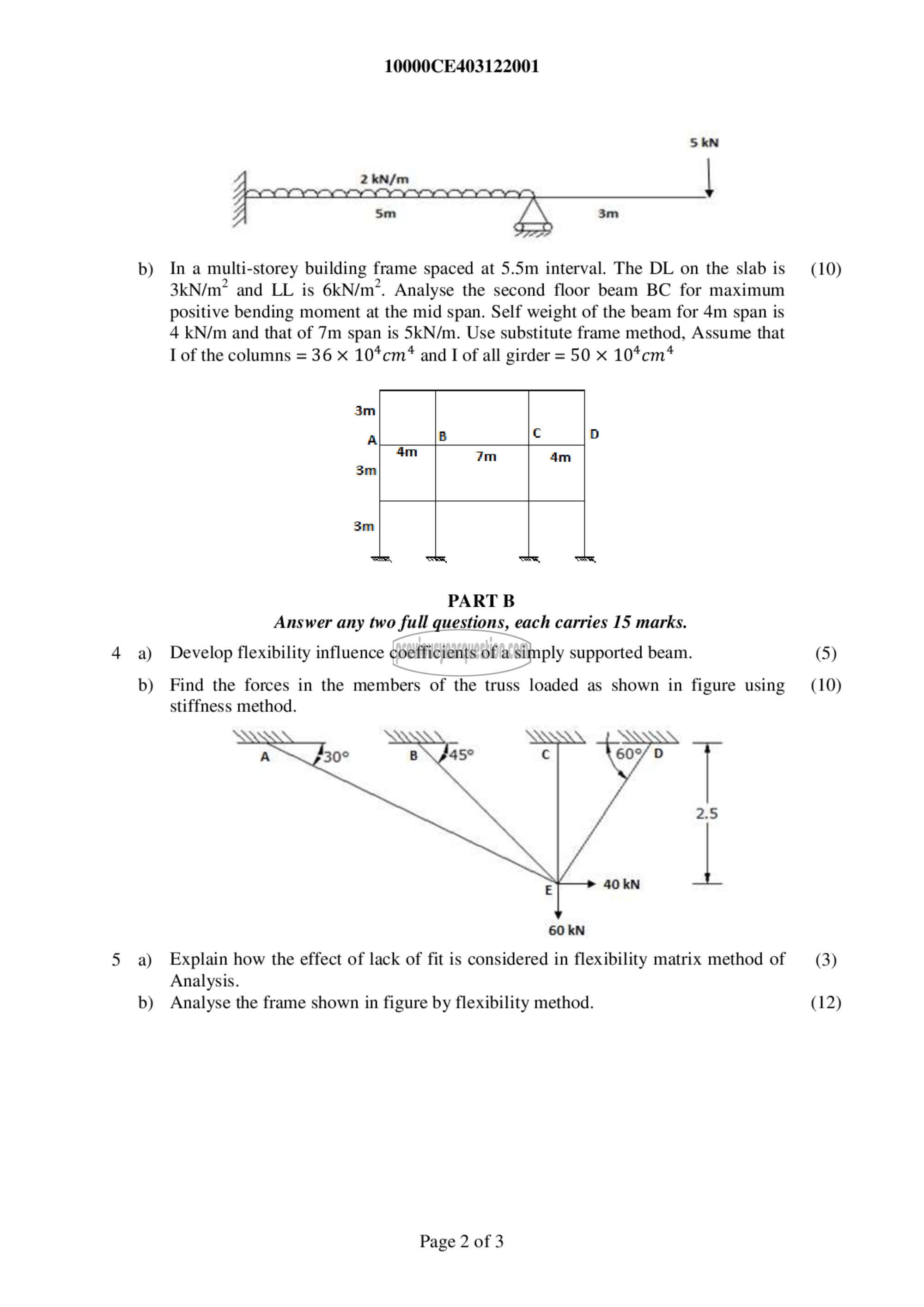 Question Paper - Structural Analysis- III-2
