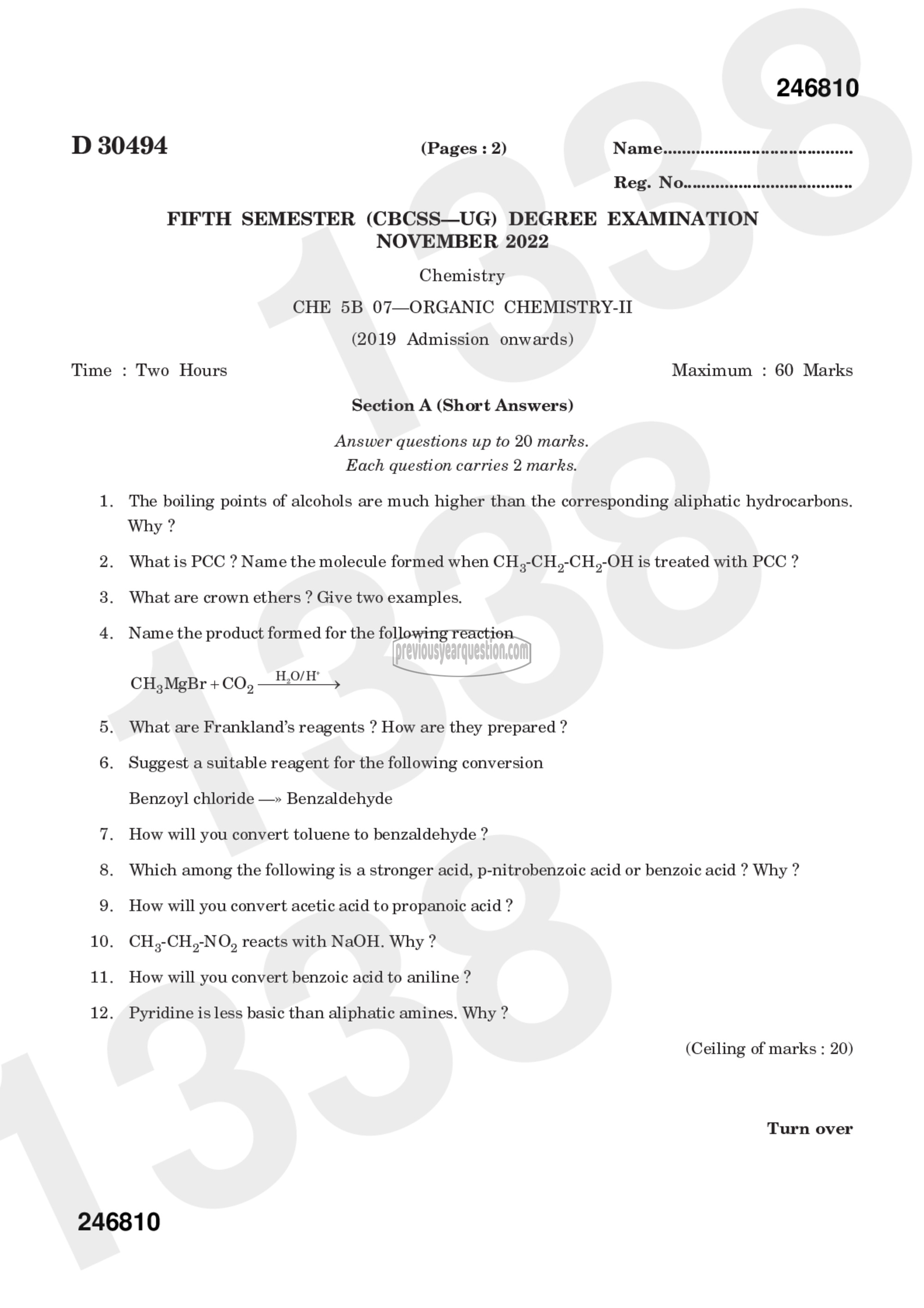Question Paper - Organic Chemistry-II-1