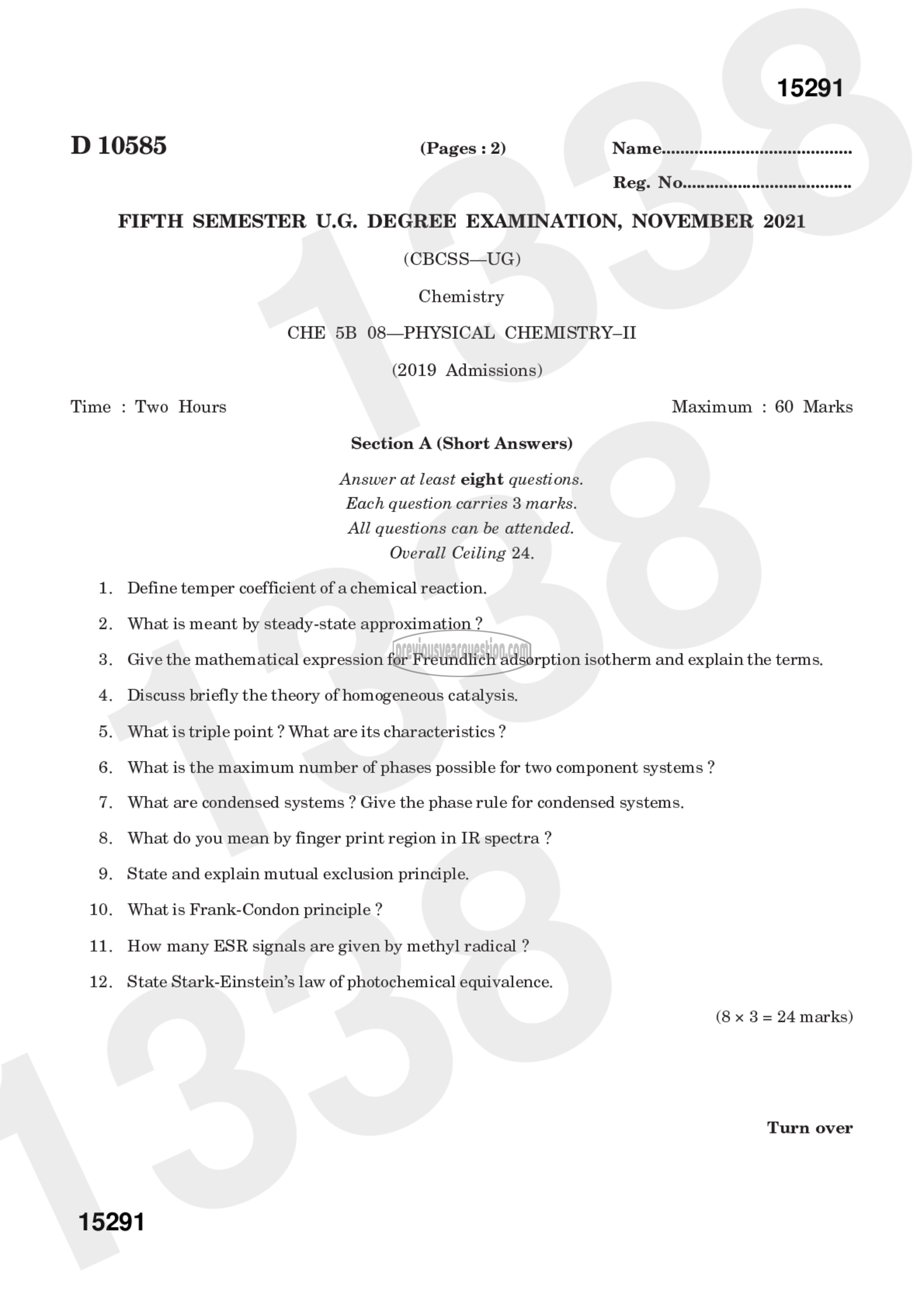 Question Paper - Physical Chemistry-II-1
