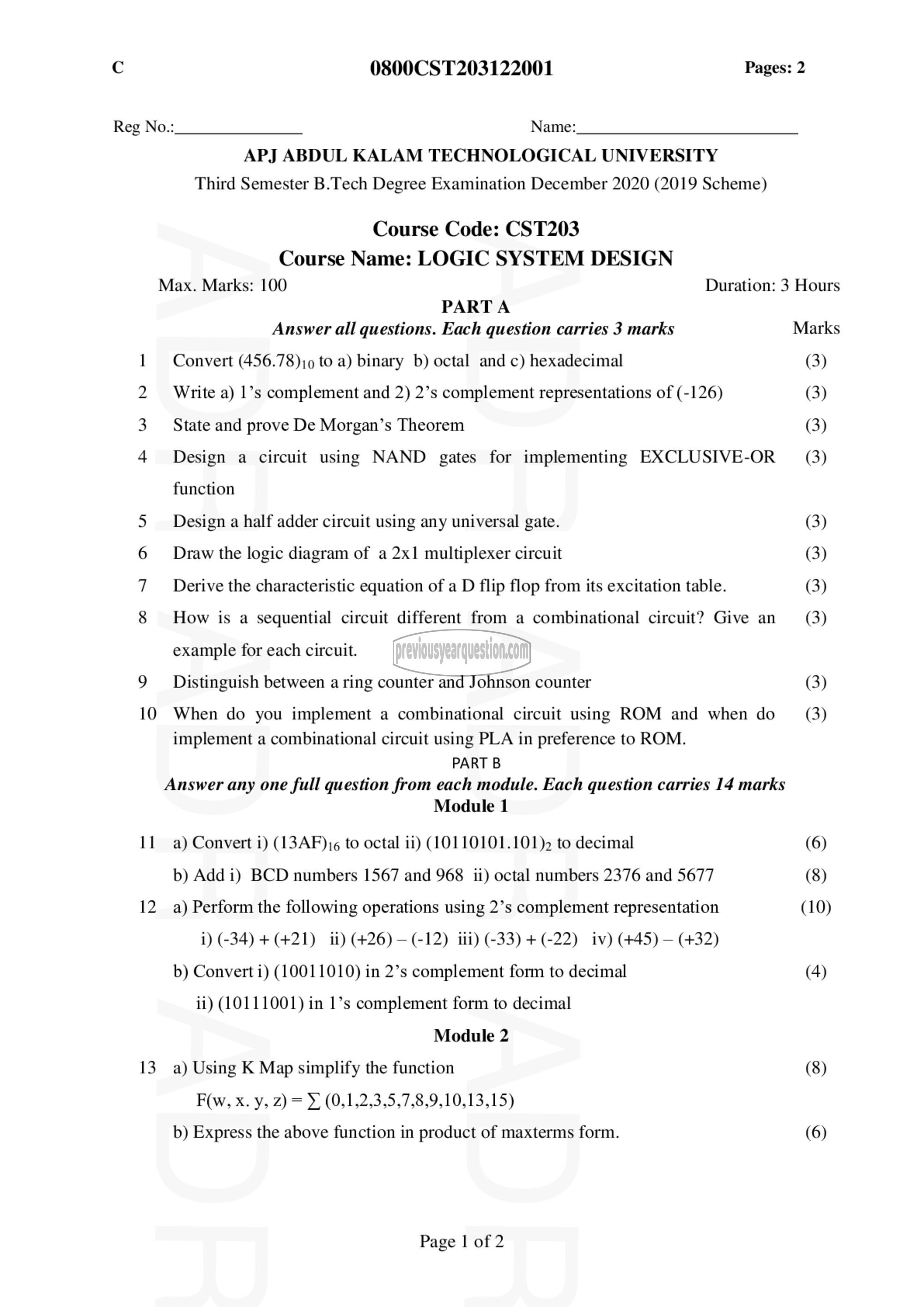Question Paper - LOGIC SYSTEM DESIGN-1