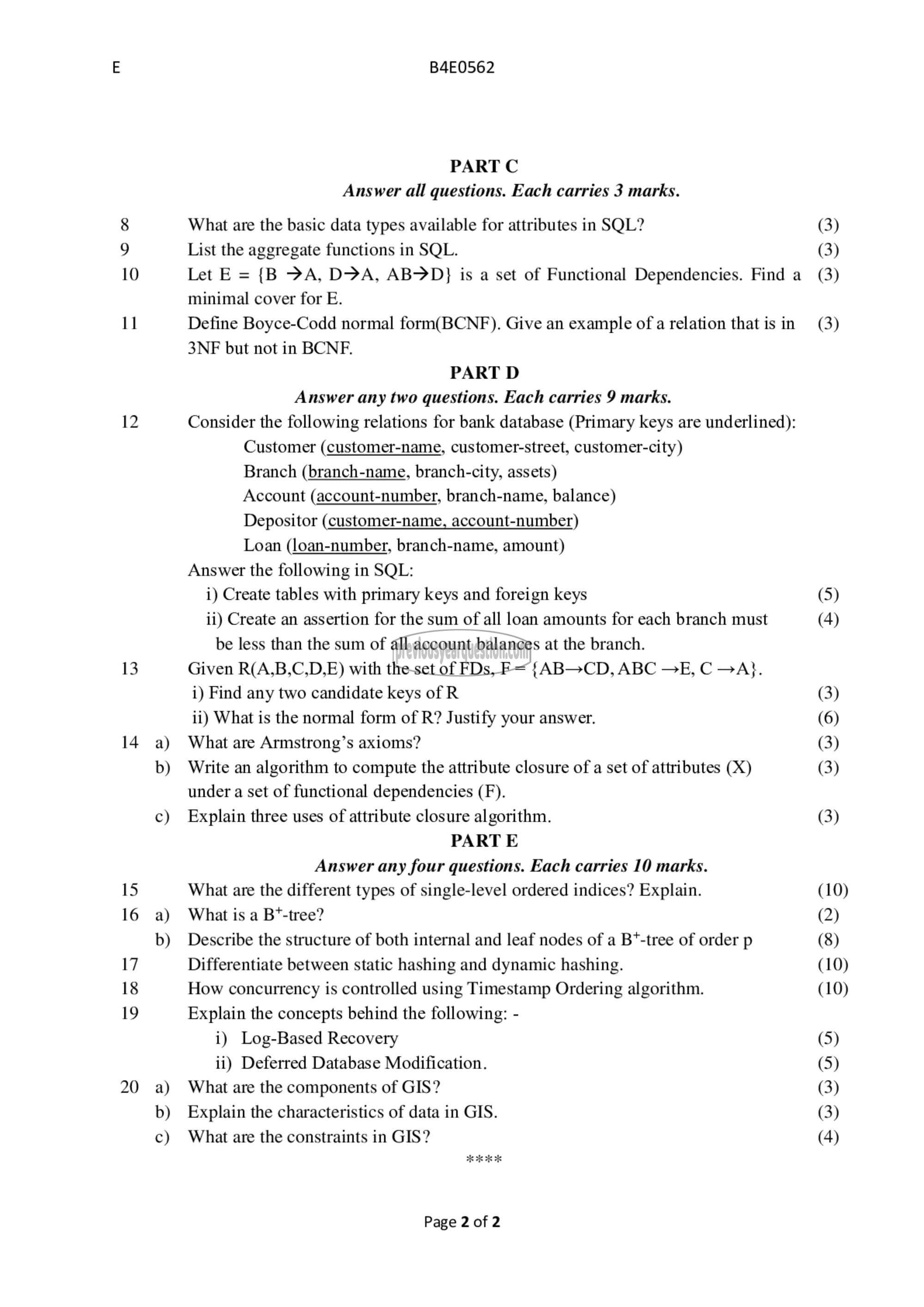 Question Paper - Principles of Database Design-2