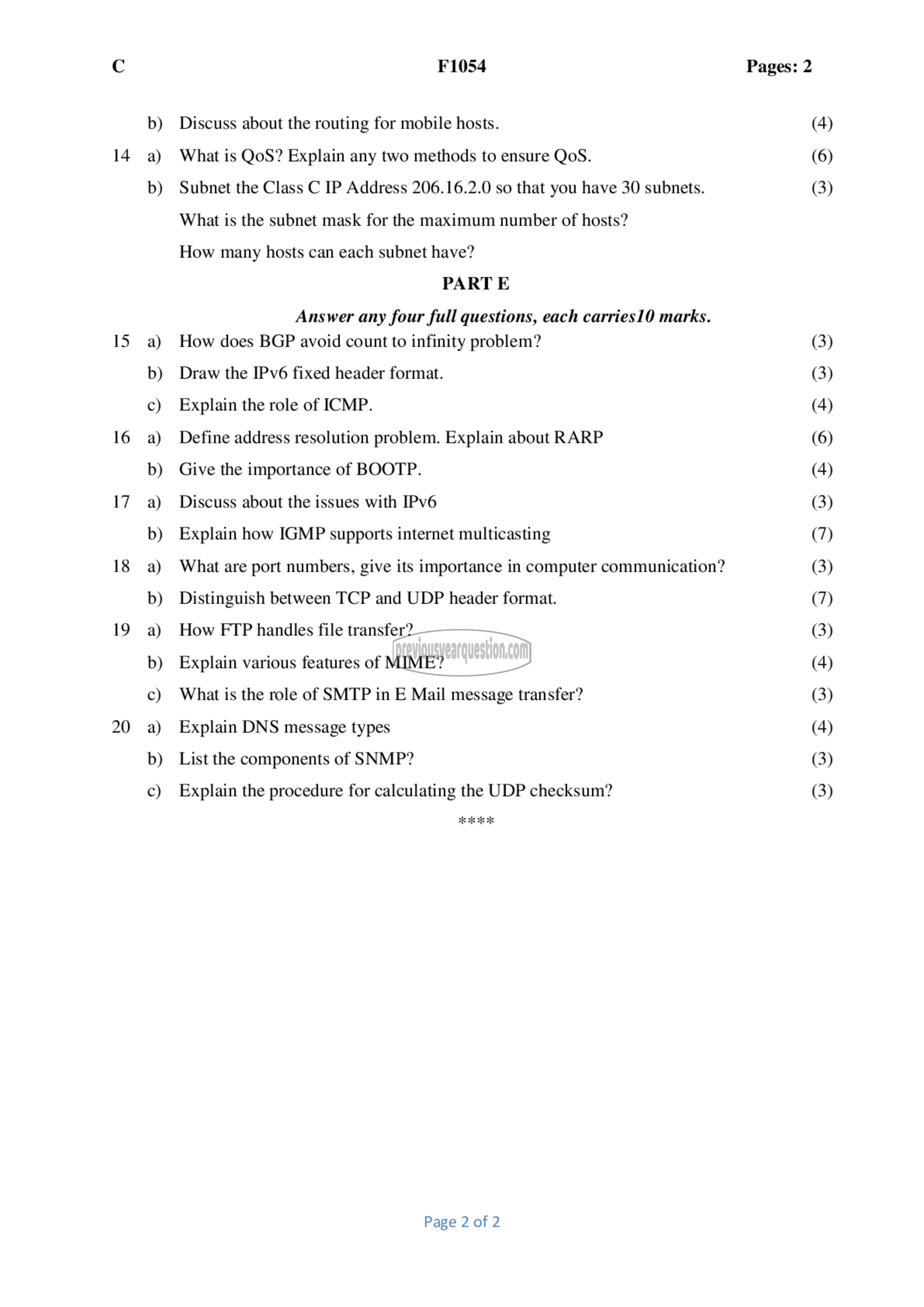 Question Paper - Computer Networks-2