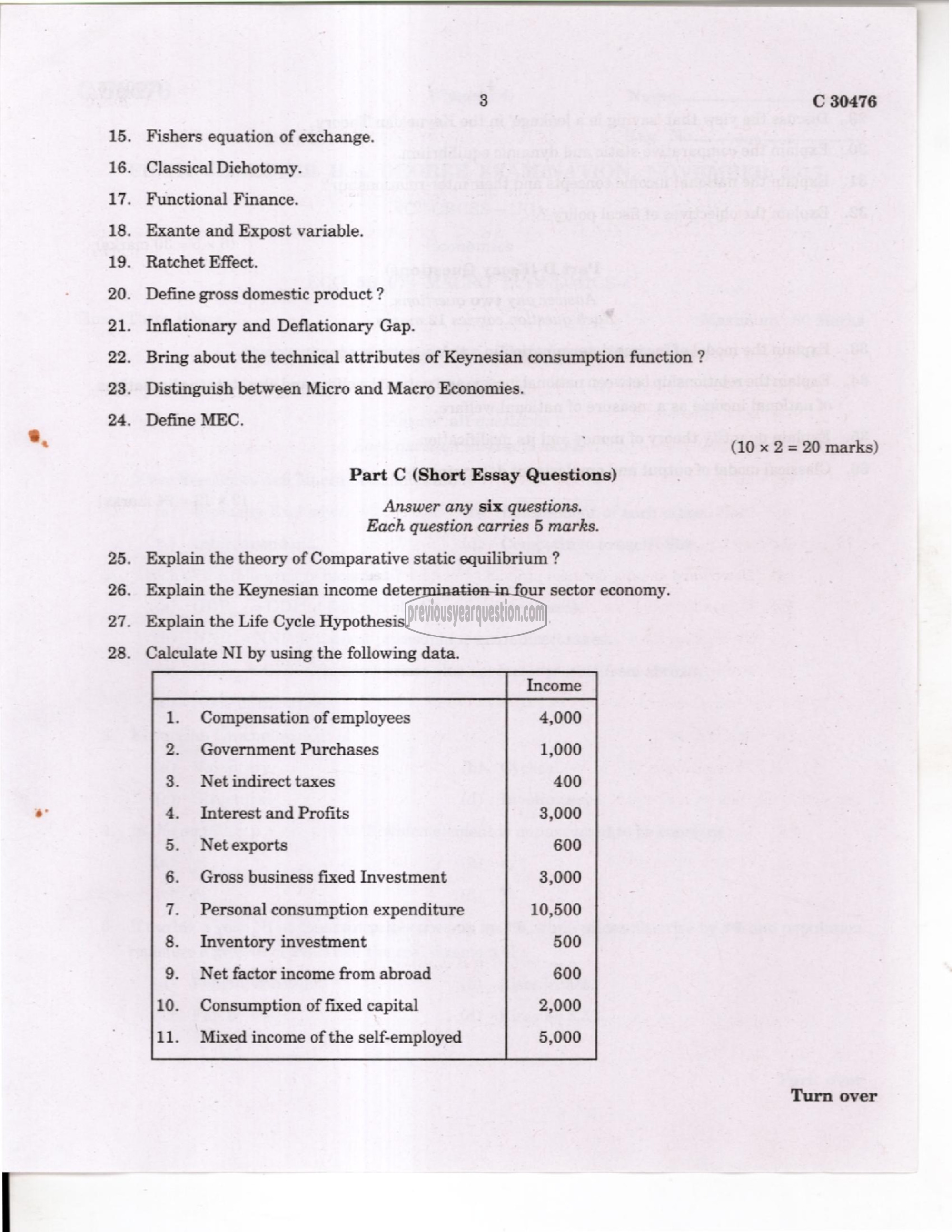 Question Paper - Fiscal Economics-3