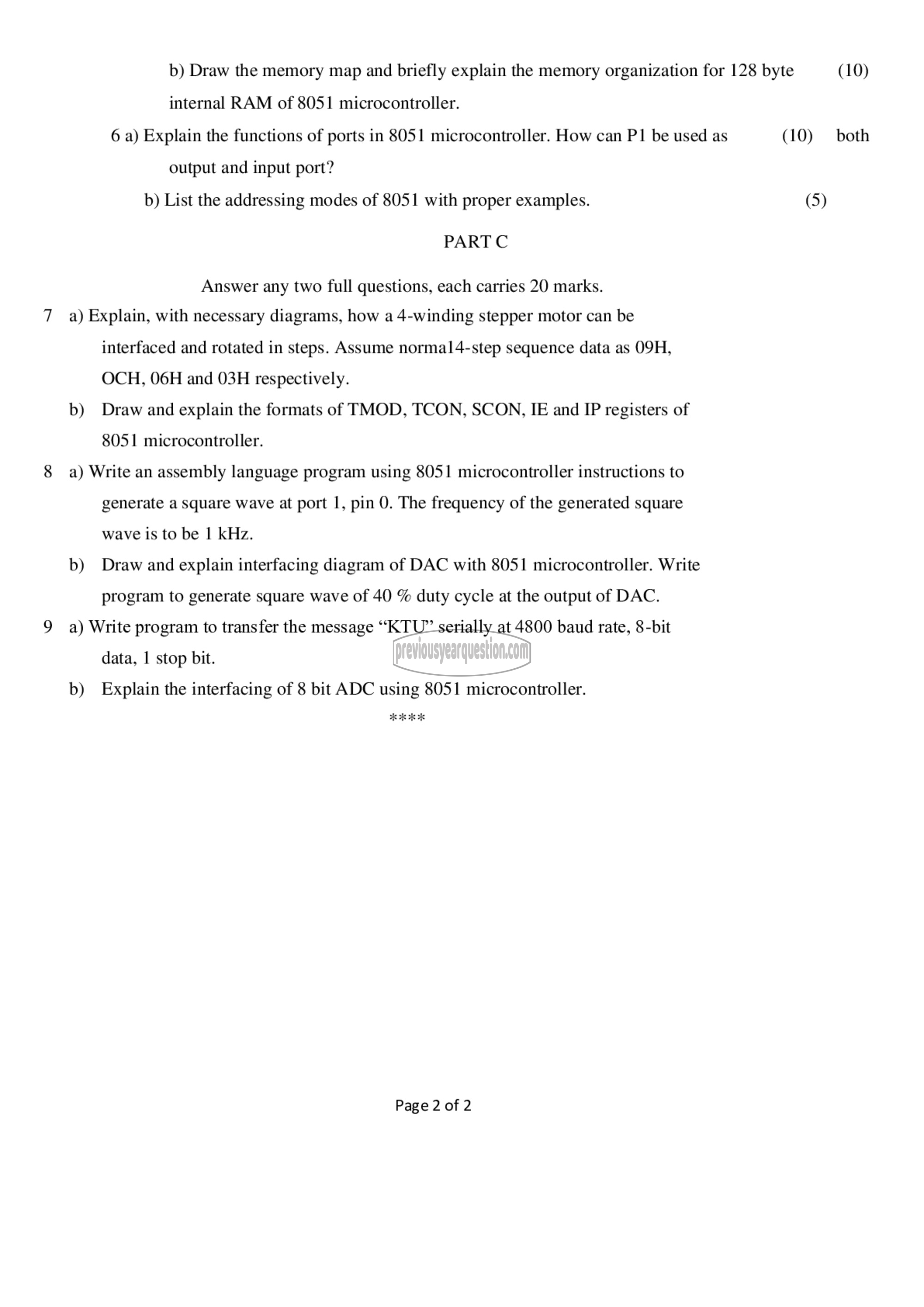 Question Paper - Microprocessors & Microcontrollers-2