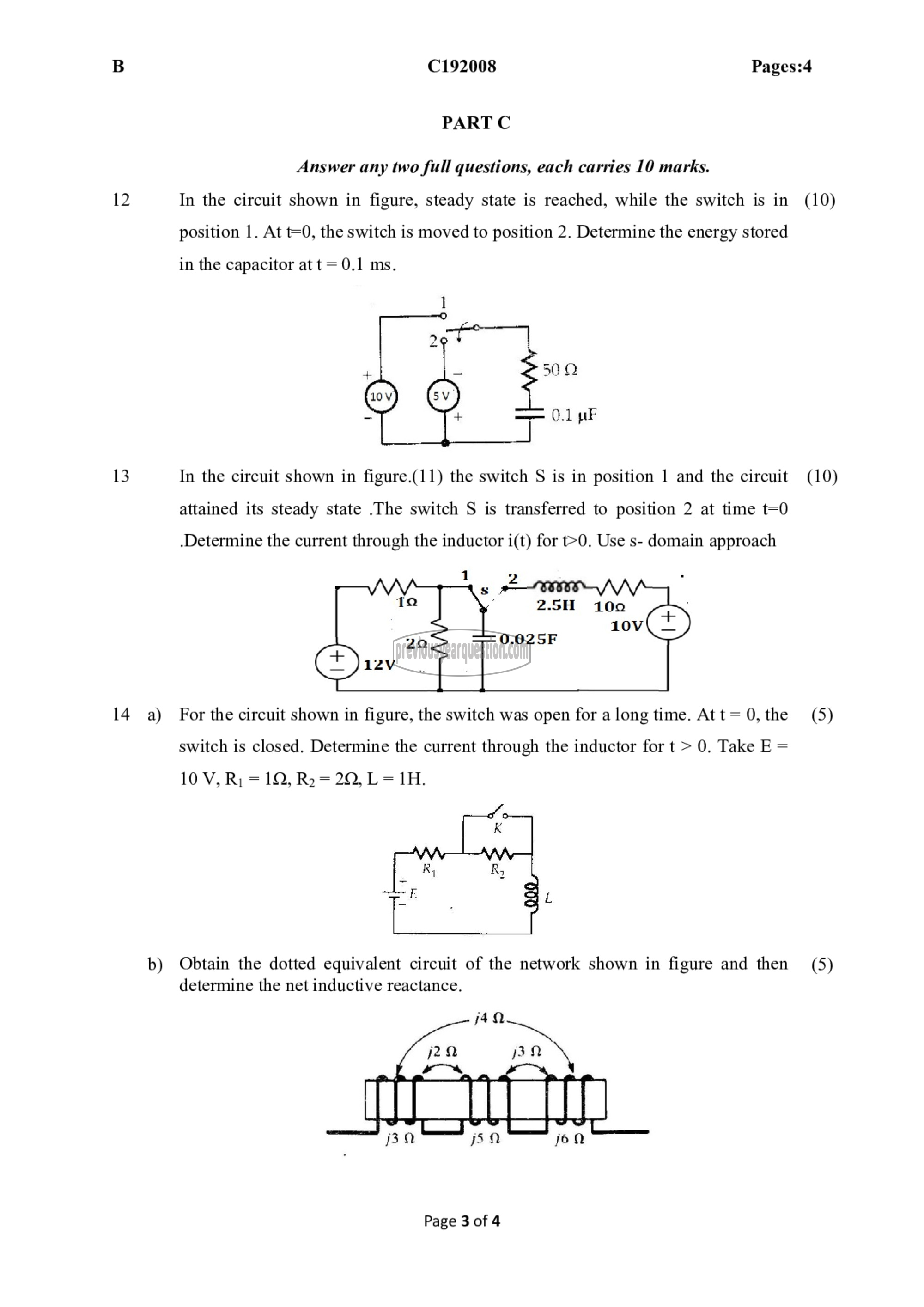 Question Paper - Circuits and, Networks-3