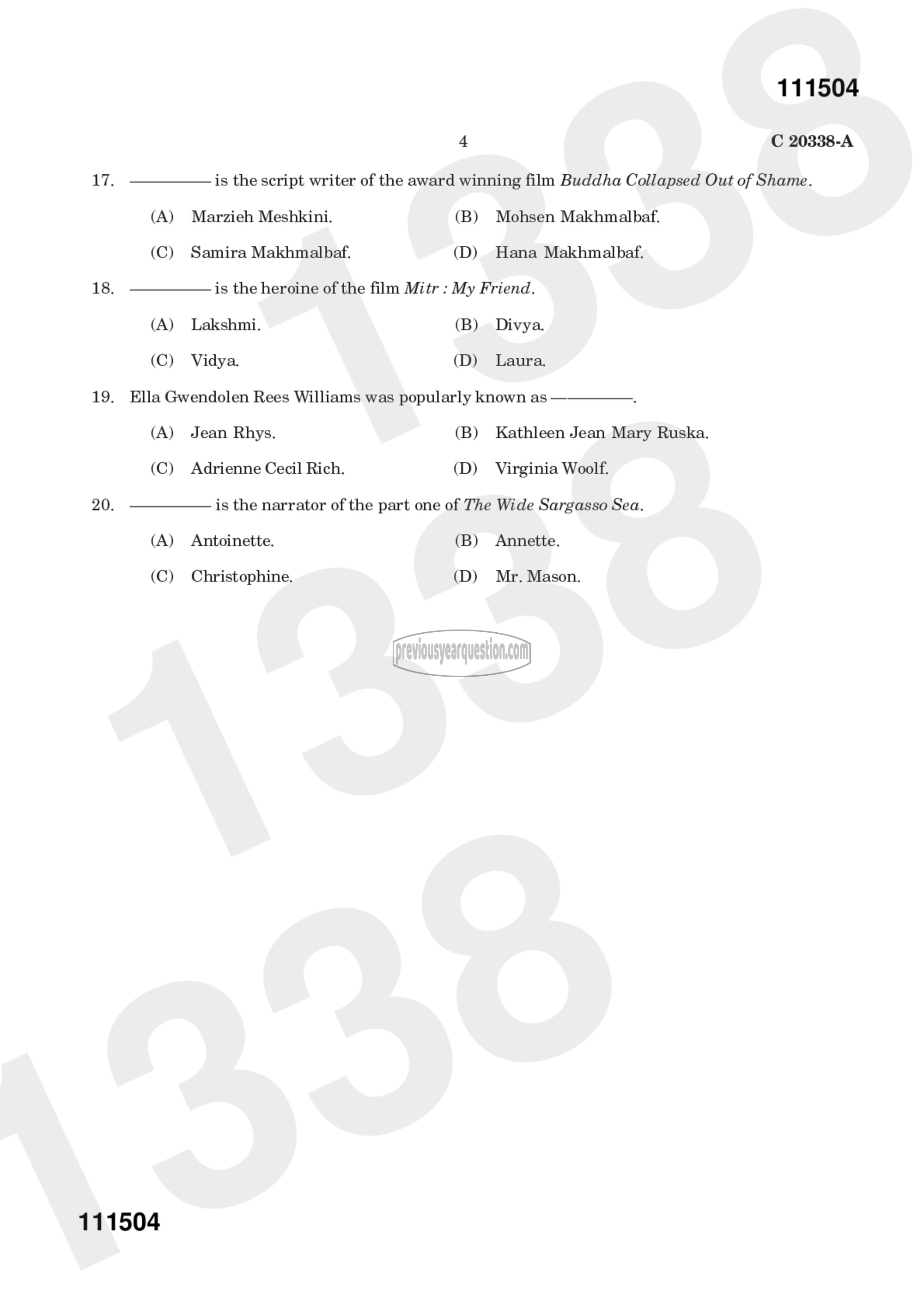 Question Paper - Women‘s writing-7