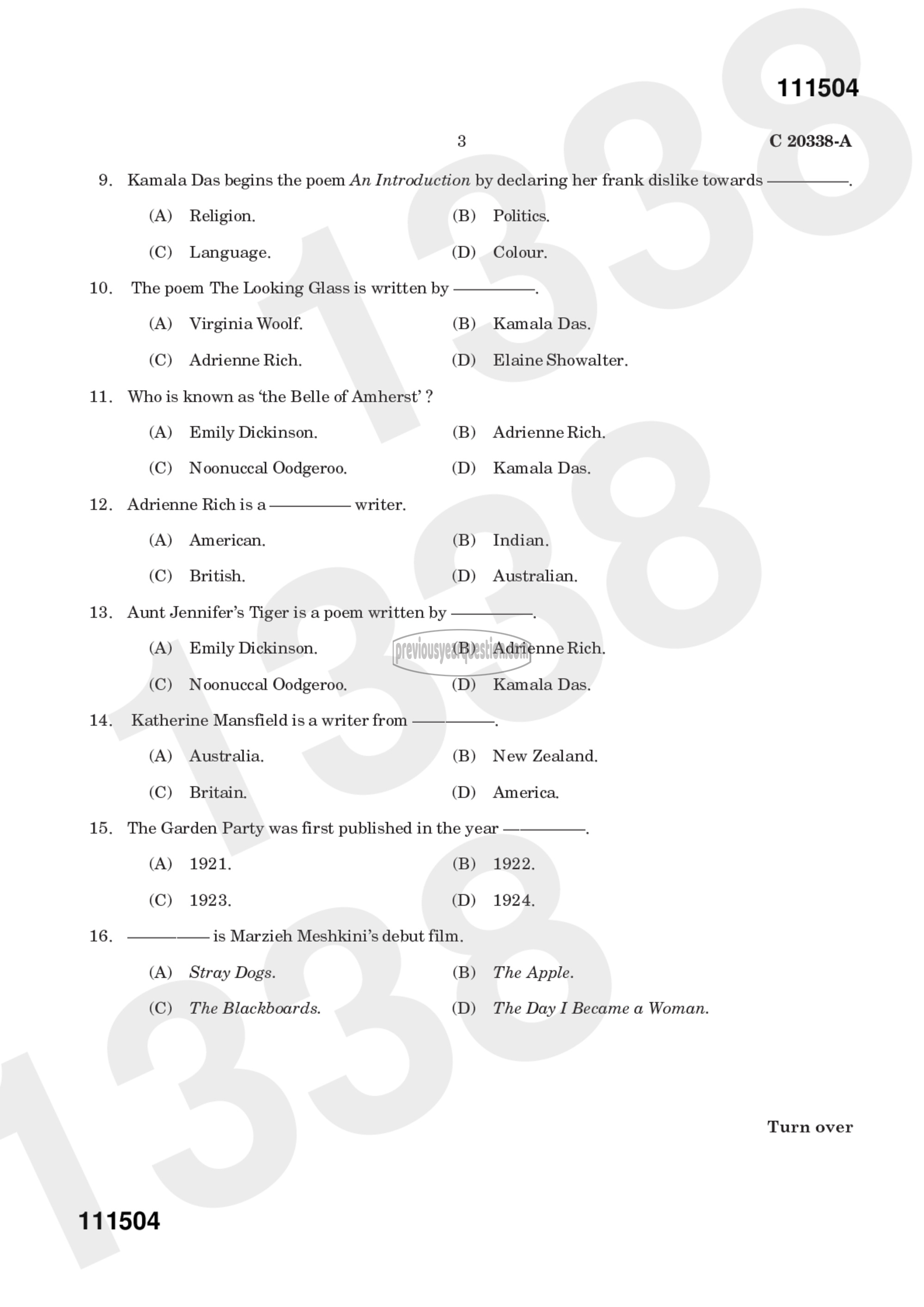 Question Paper - Women‘s writing-6