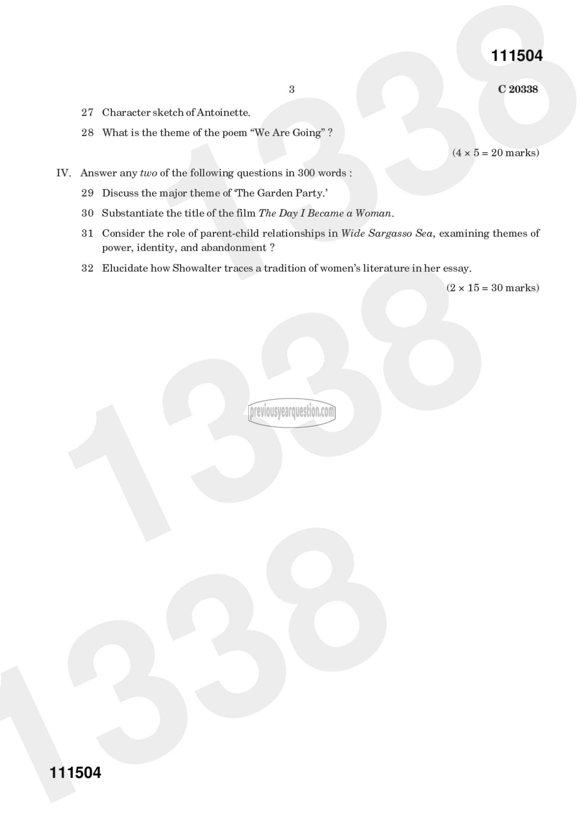 Question Paper - Women‘s writing-3