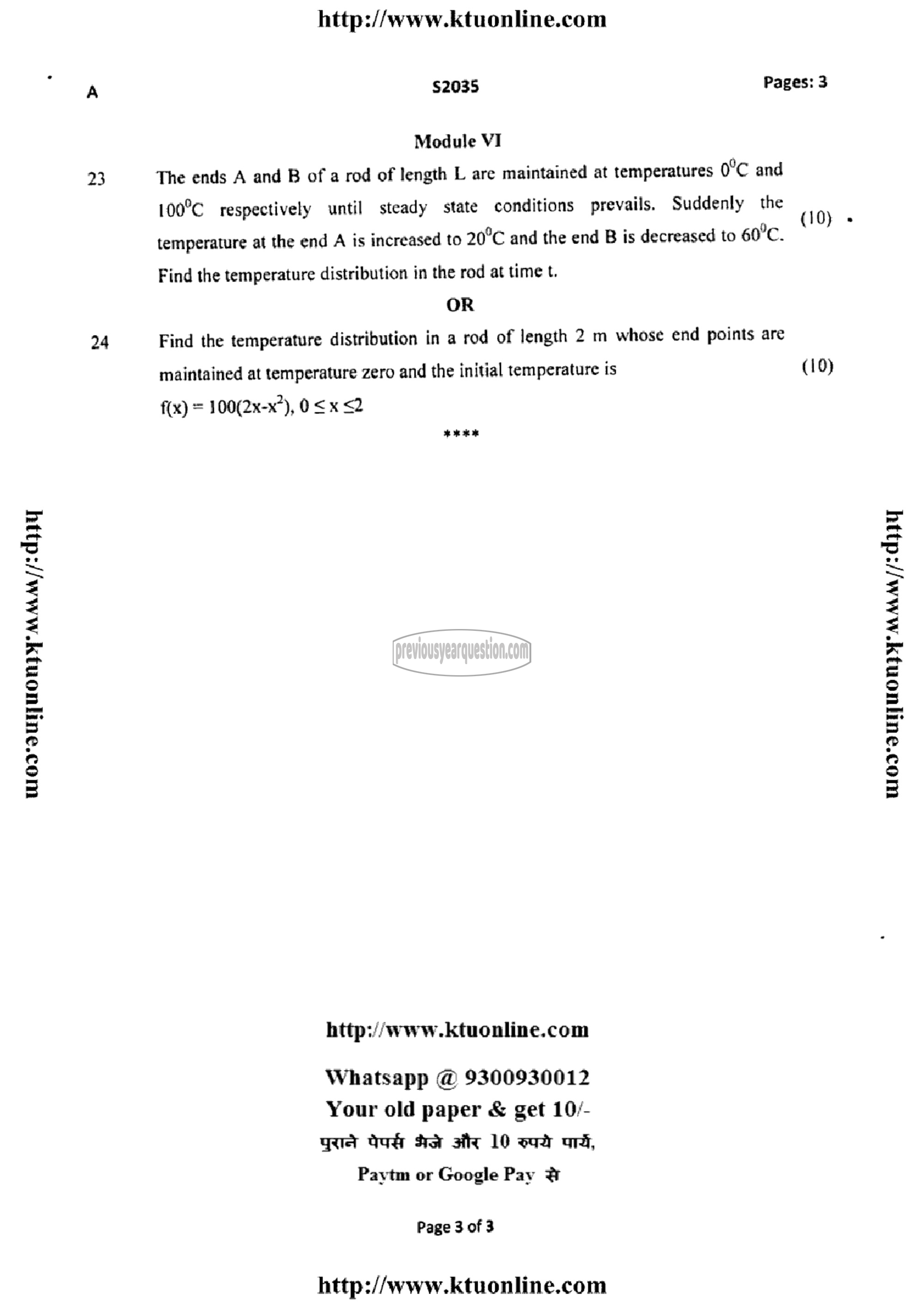Question Paper - DIFFERENTIAL EQUATIONS-3