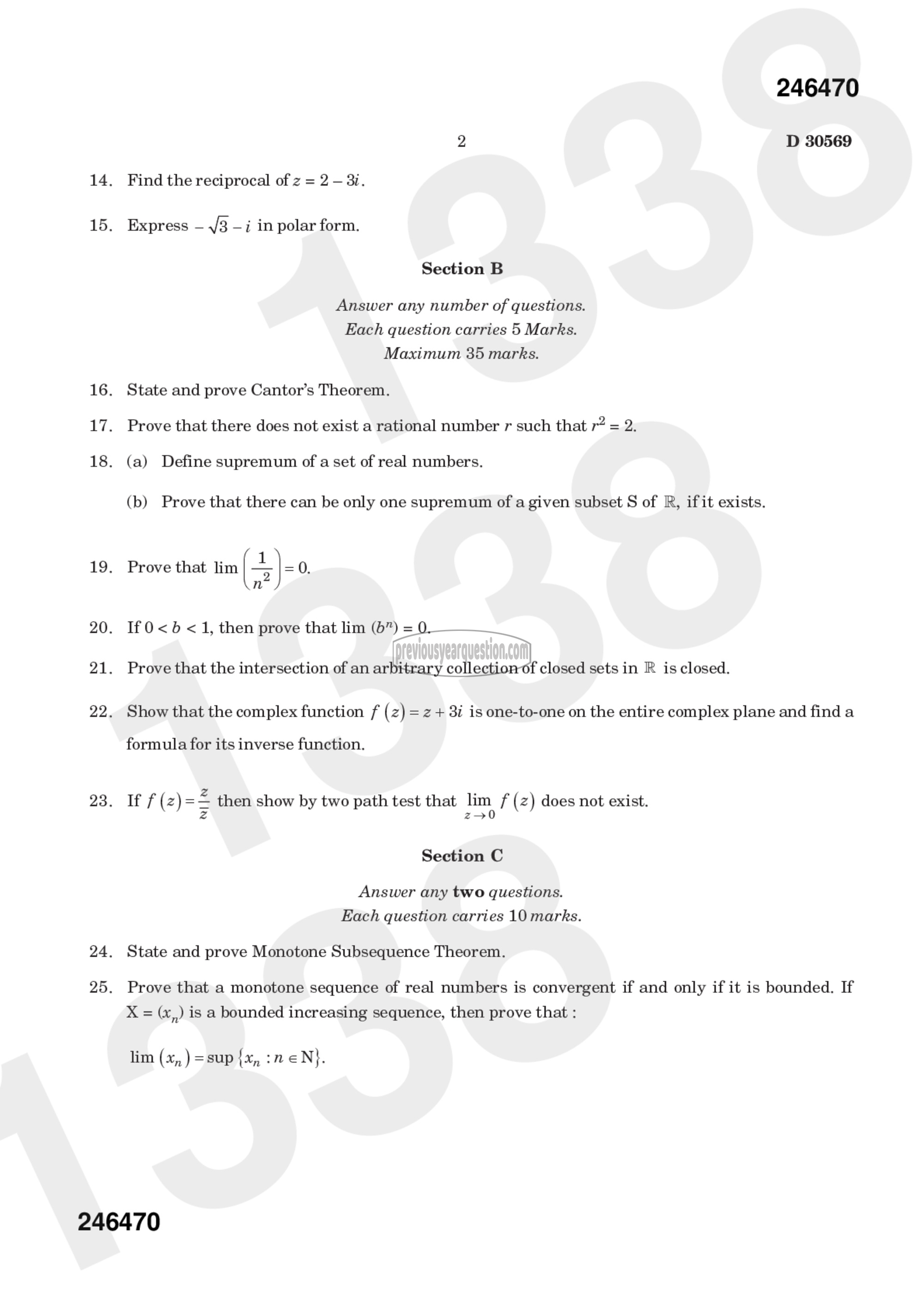 Question Paper - Basic Analysis-2
