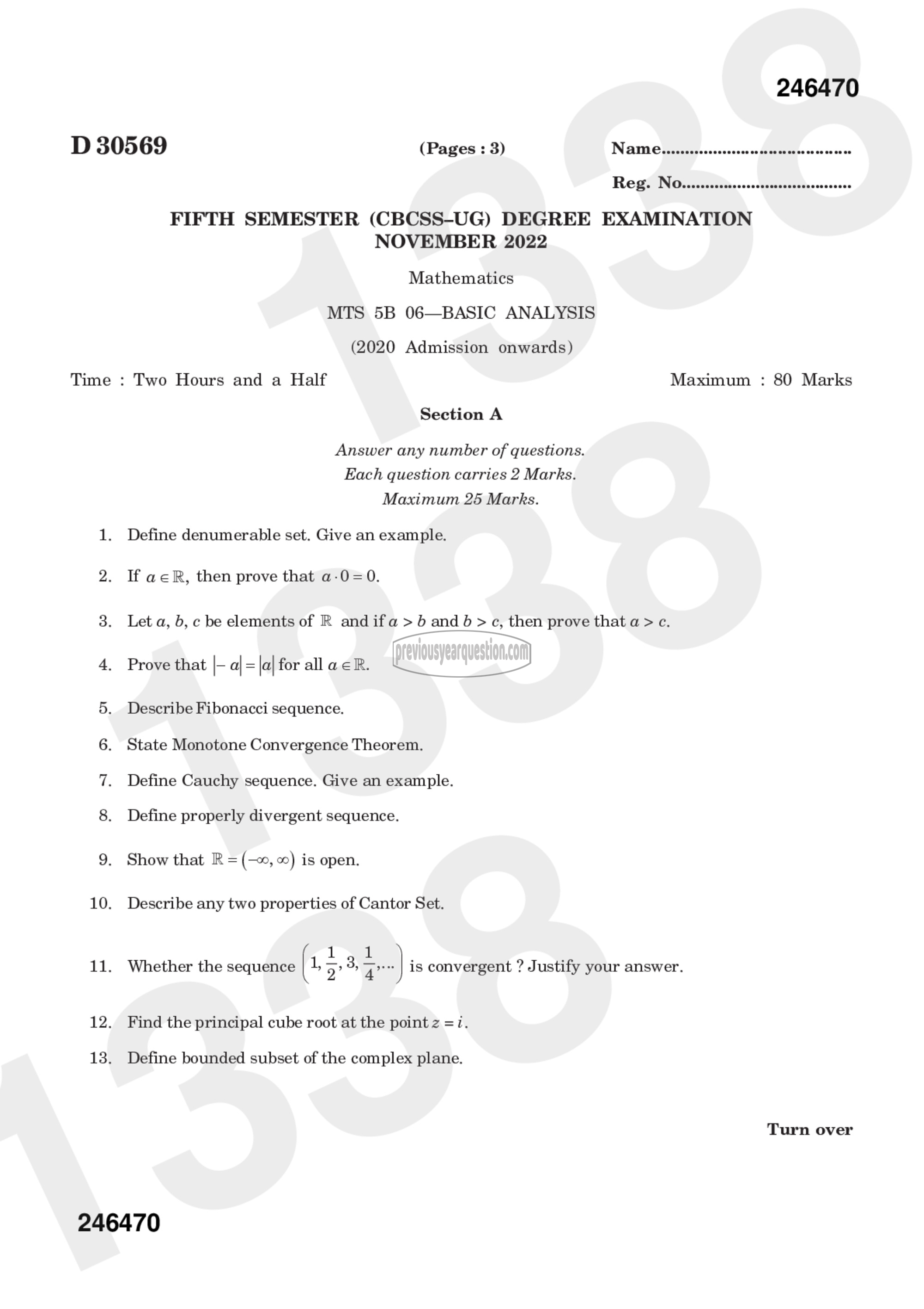 Question Paper - Basic Analysis-1