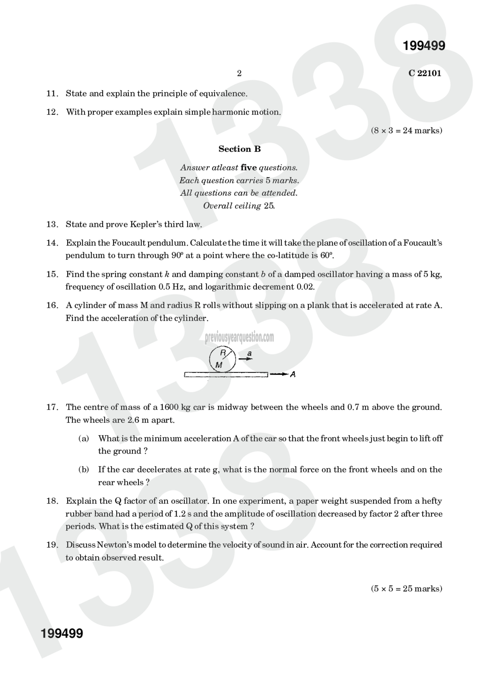 Question Paper - Mechanics II-2