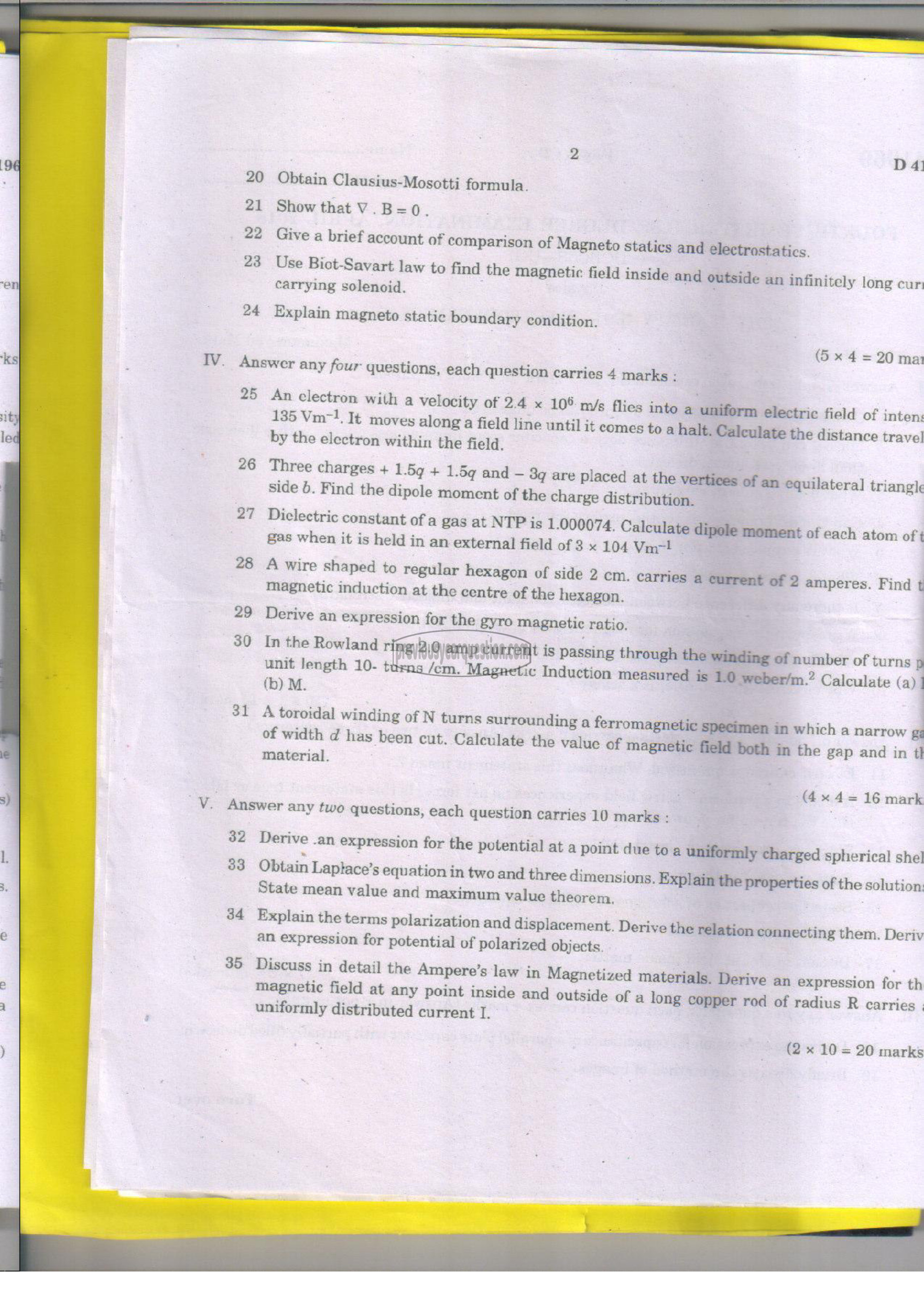 Question Paper - Electrodynamics II-2