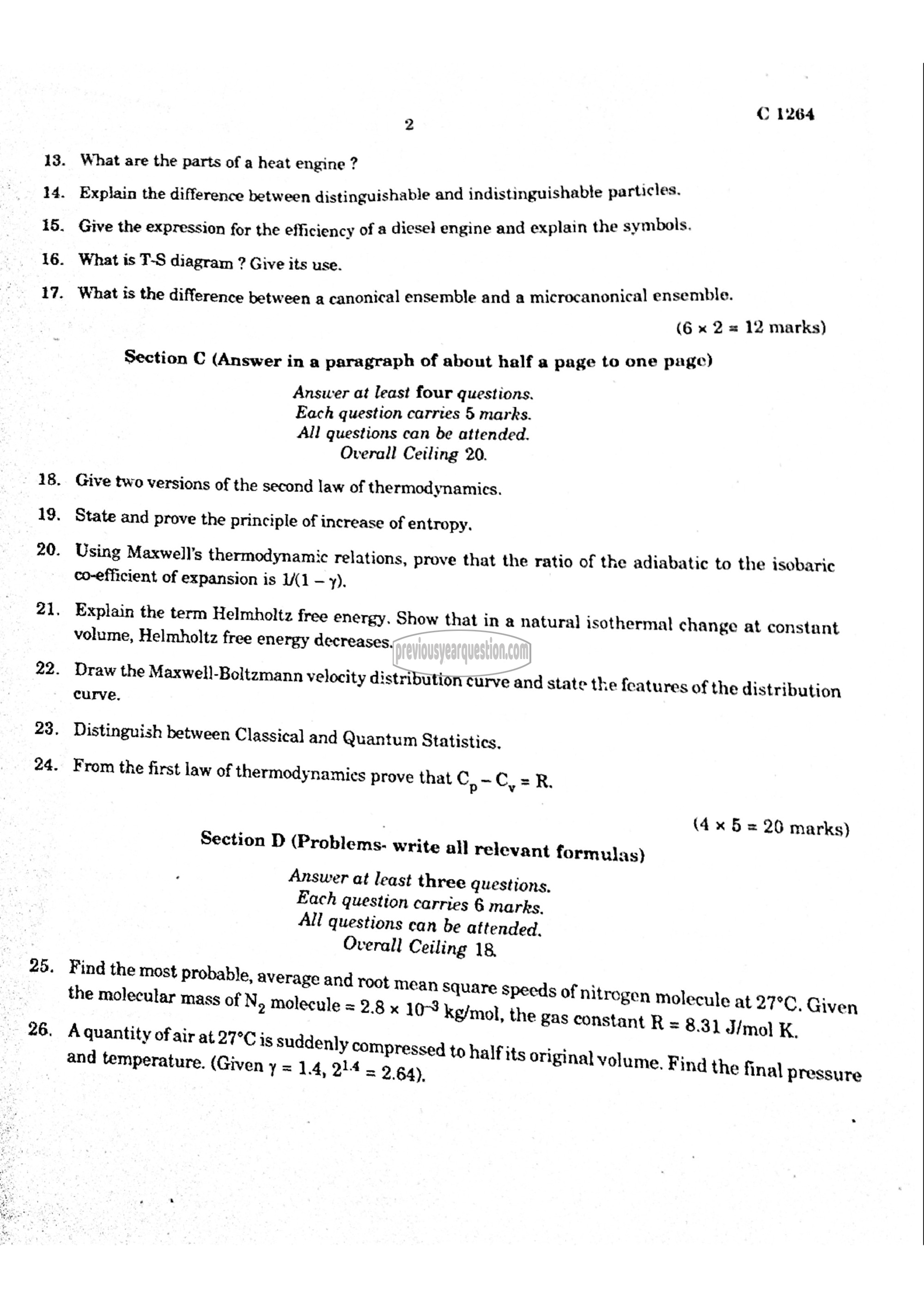 Question Paper - Thermodynamics-2