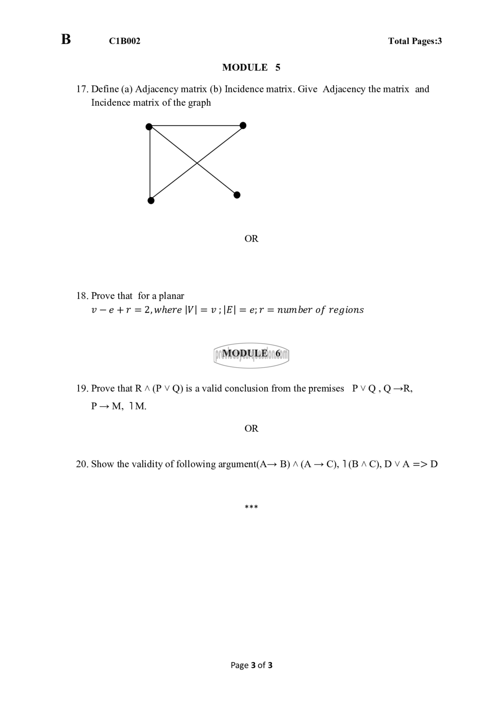 Question Paper - Discrete Mathematics-3