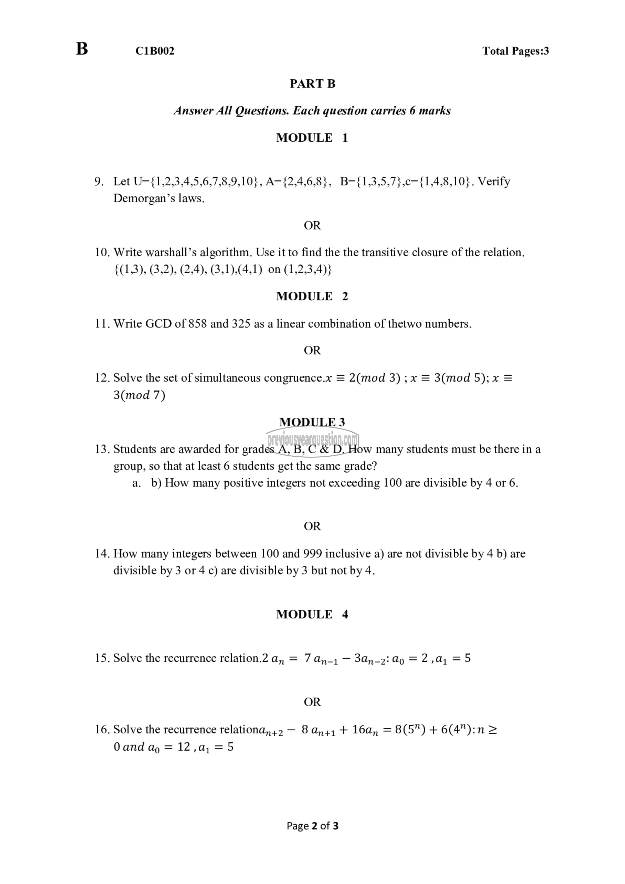 Question Paper - Discrete Mathematics-2