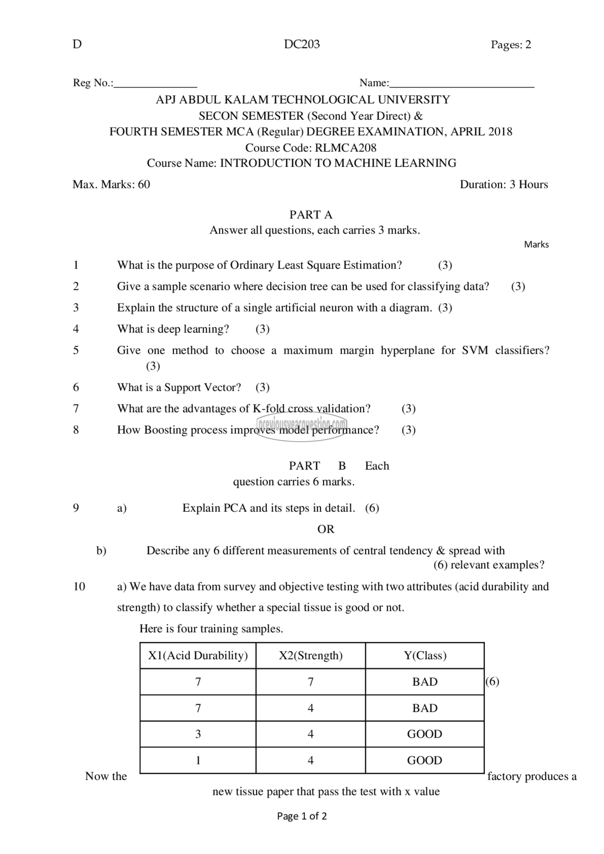Question Paper - Introduction to Machine Learning-1