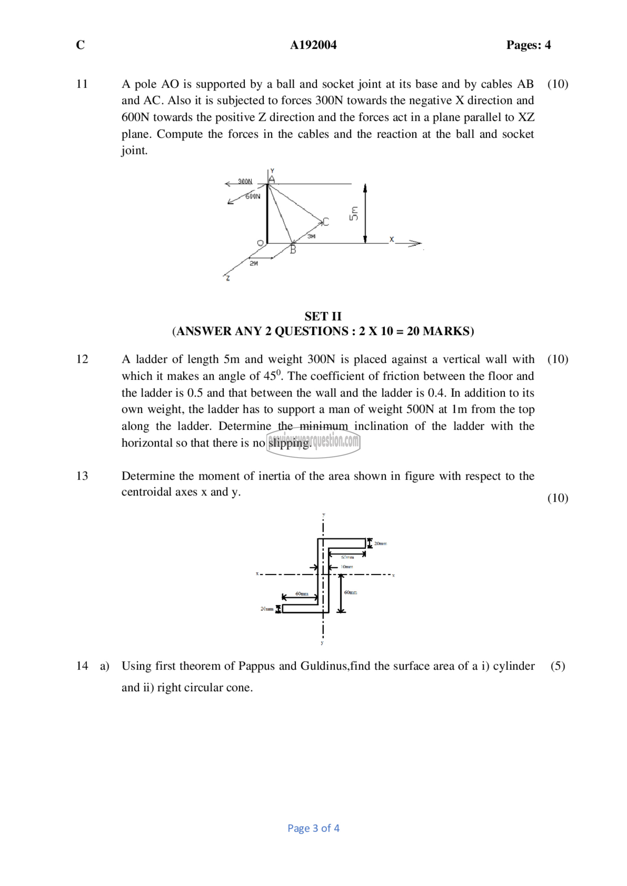 Question Paper - ENGINEERING MECHANICS-3