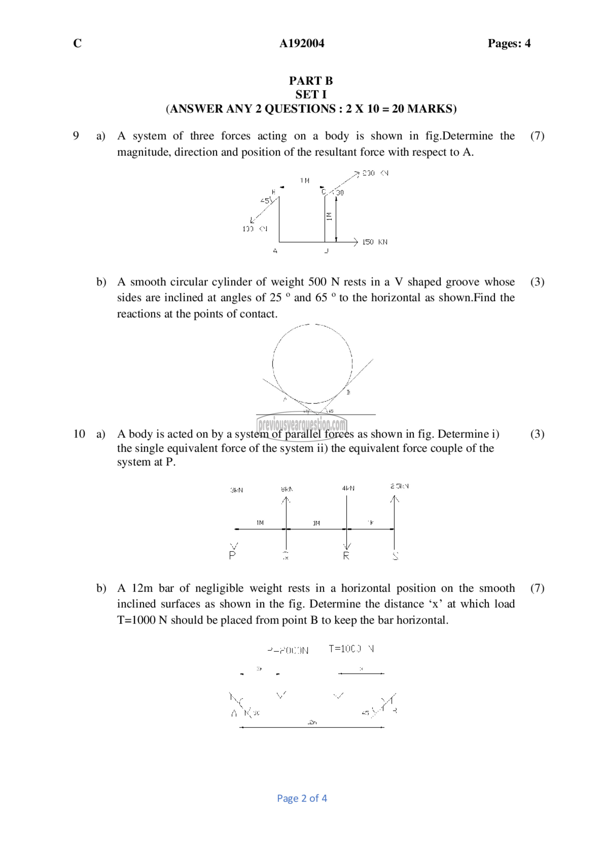 Question Paper - ENGINEERING MECHANICS-2